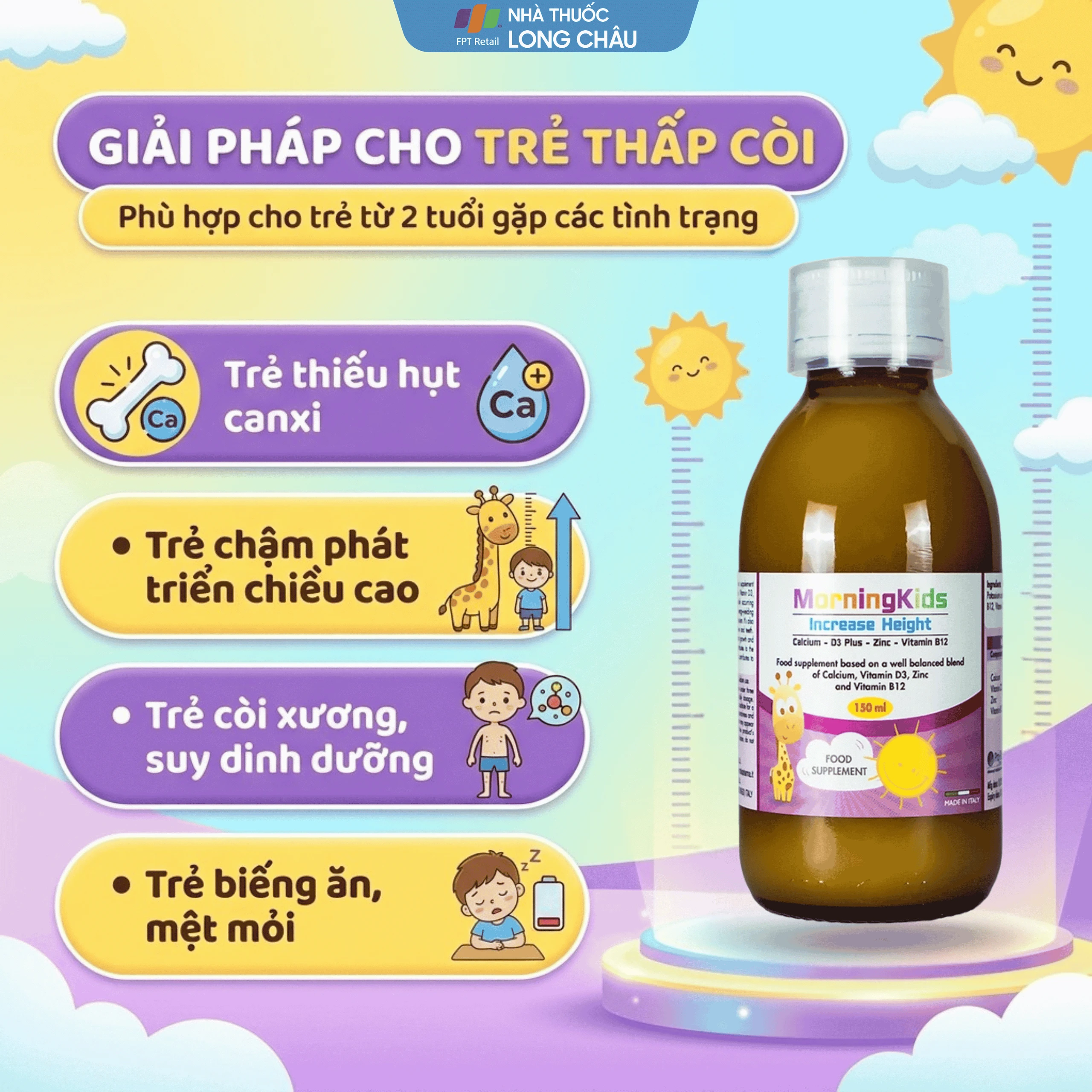 Siro bổ sung vitamin tăng chiều cao cho trẻ MorningKids Increase Height (150ml) 5