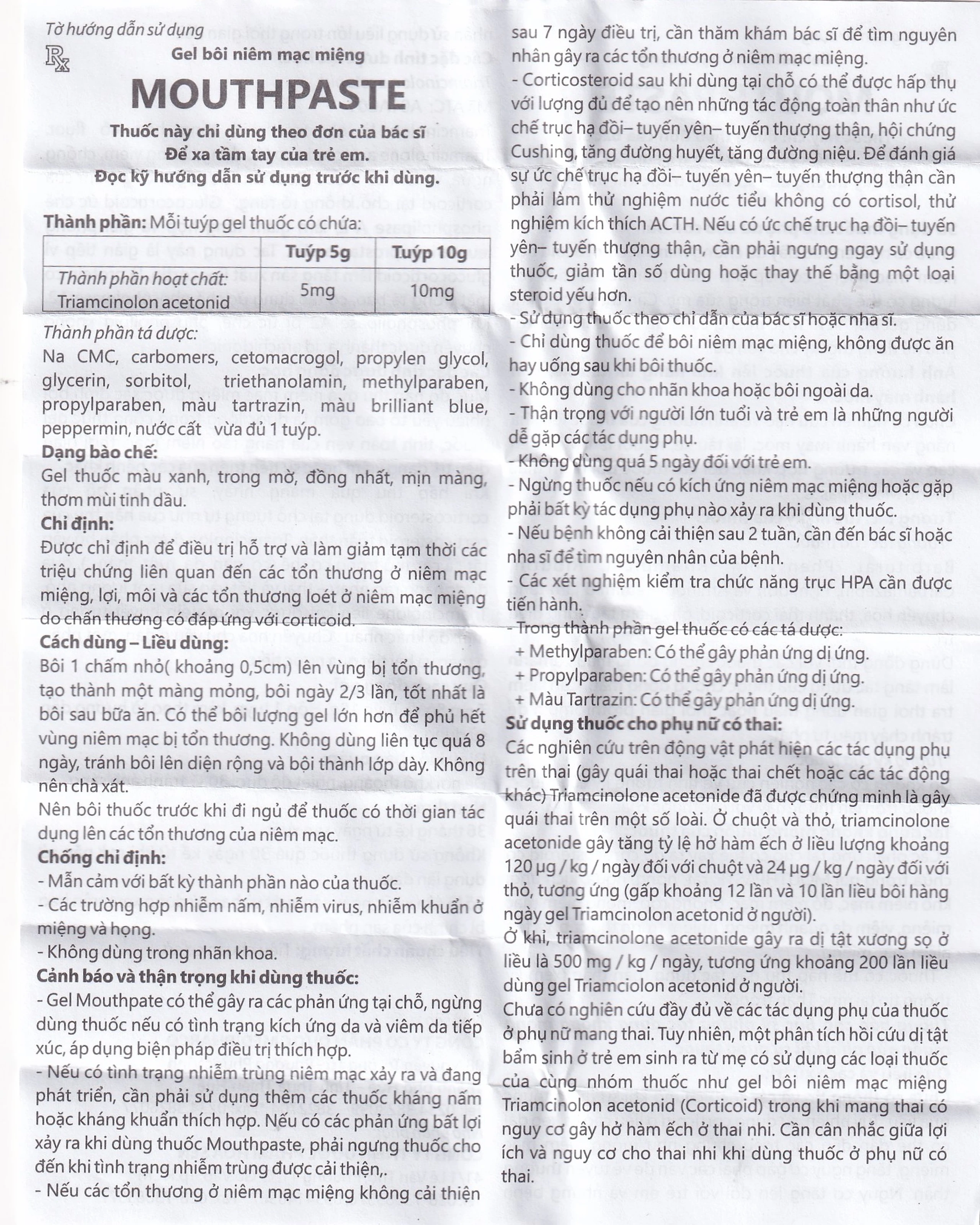 Gel bôi niêm mạc miệng Mouthpaste Medipharco giảm viêm, tổn thương (5g)