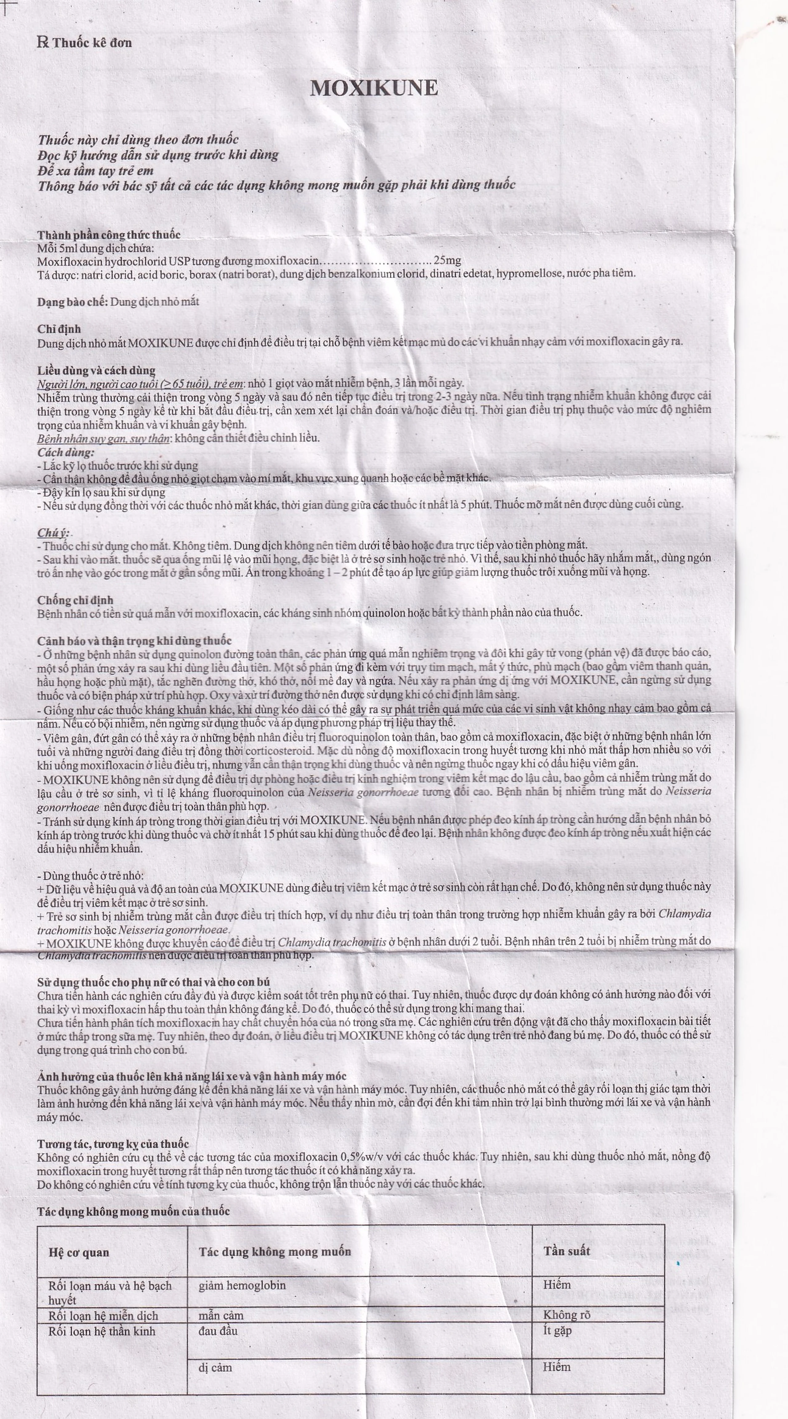 Dung dịch nhỏ mắt Moxikune điều trị các tình trạng nhiễm khuẩn mắt, chống viêm sau phẫu thuật (5ml)