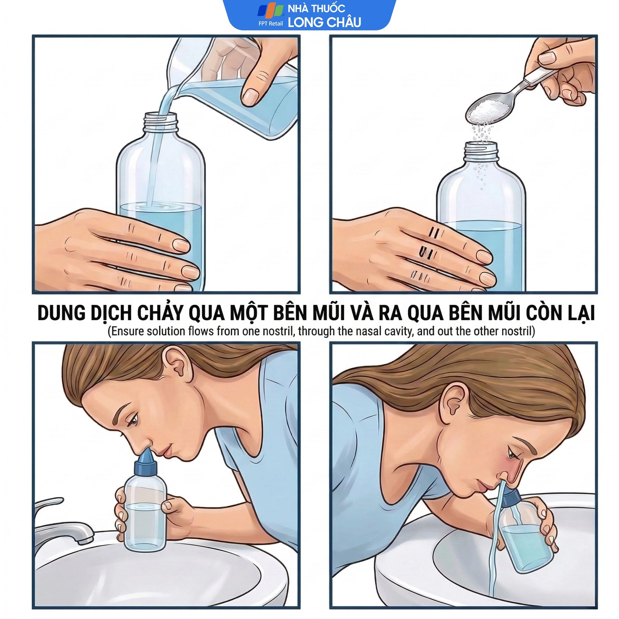 Bộ rửa xoang mũi SRK Saltmax (1 bình + 10 gói) vệ sinh mũi, ngăn ngừa viêm mũi, viêm xoang