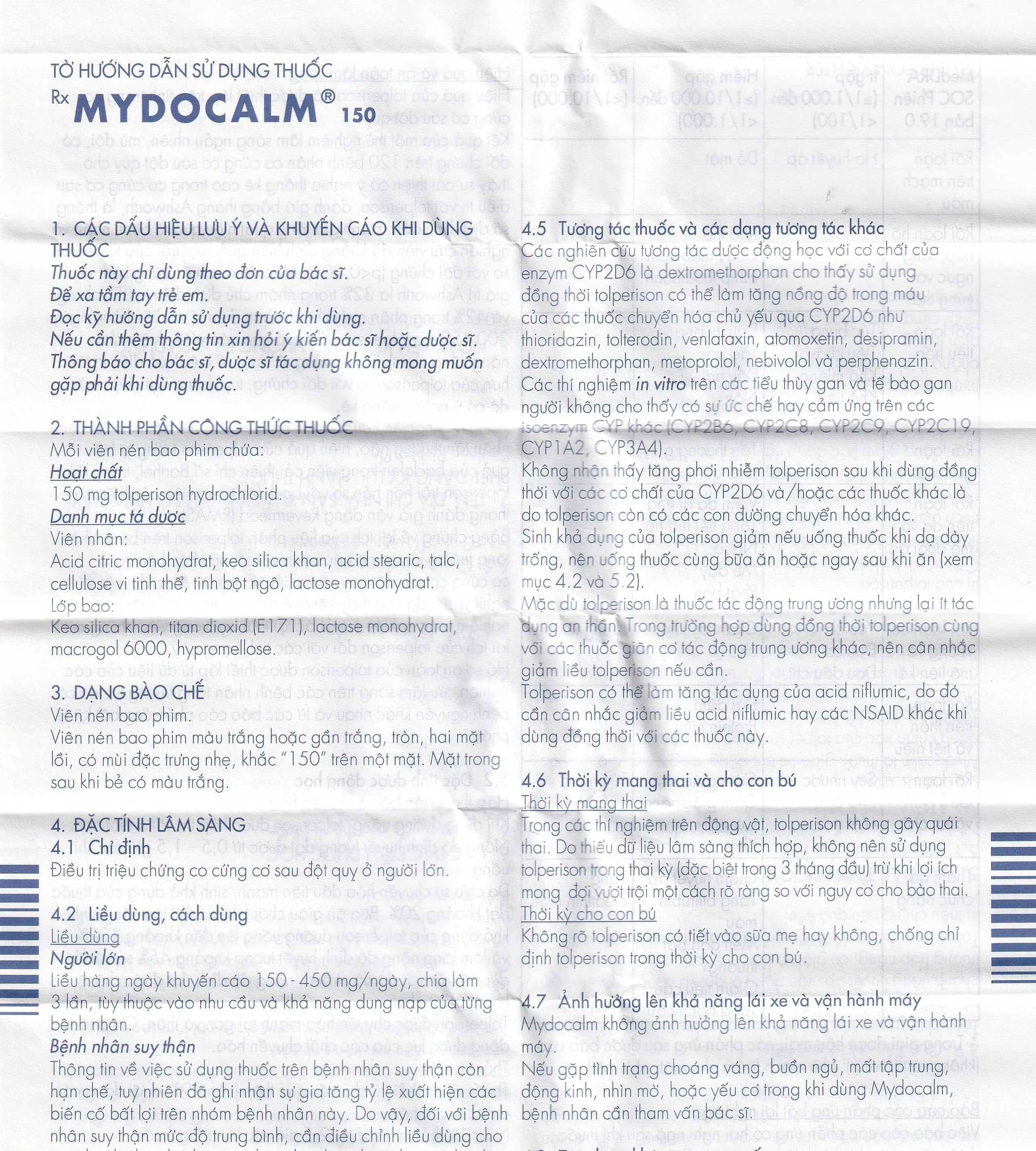 Viên nén Mydocalm 150 Gedeon điều trị sự tăng trương lực cơ xương (3 vỉ x 10 viên)