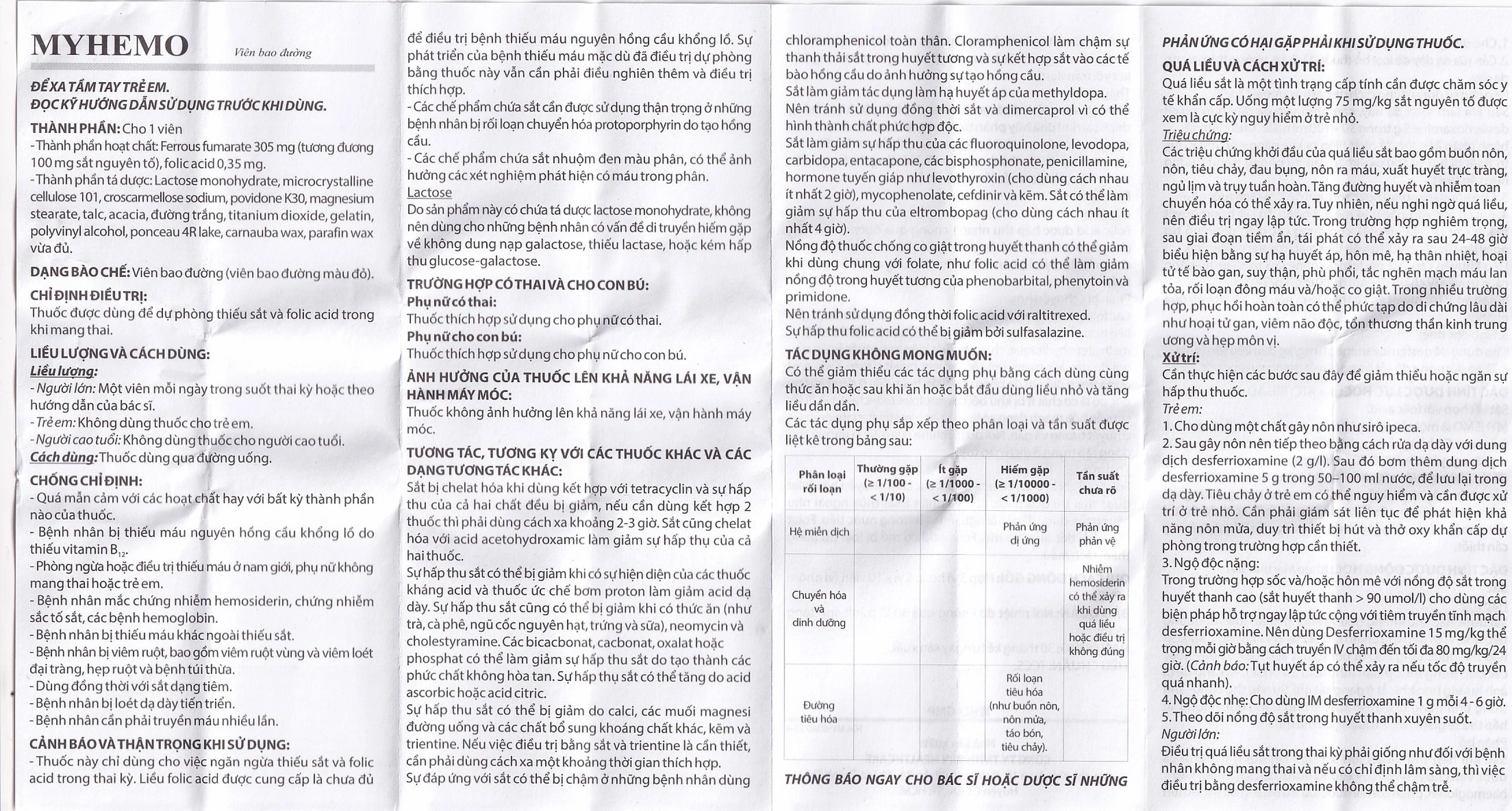 Thuốc Myhemo BRV điều trị dự phòng thiếu sắt và folic acid trong khi mang thai (3 vỉ x 10 viên)