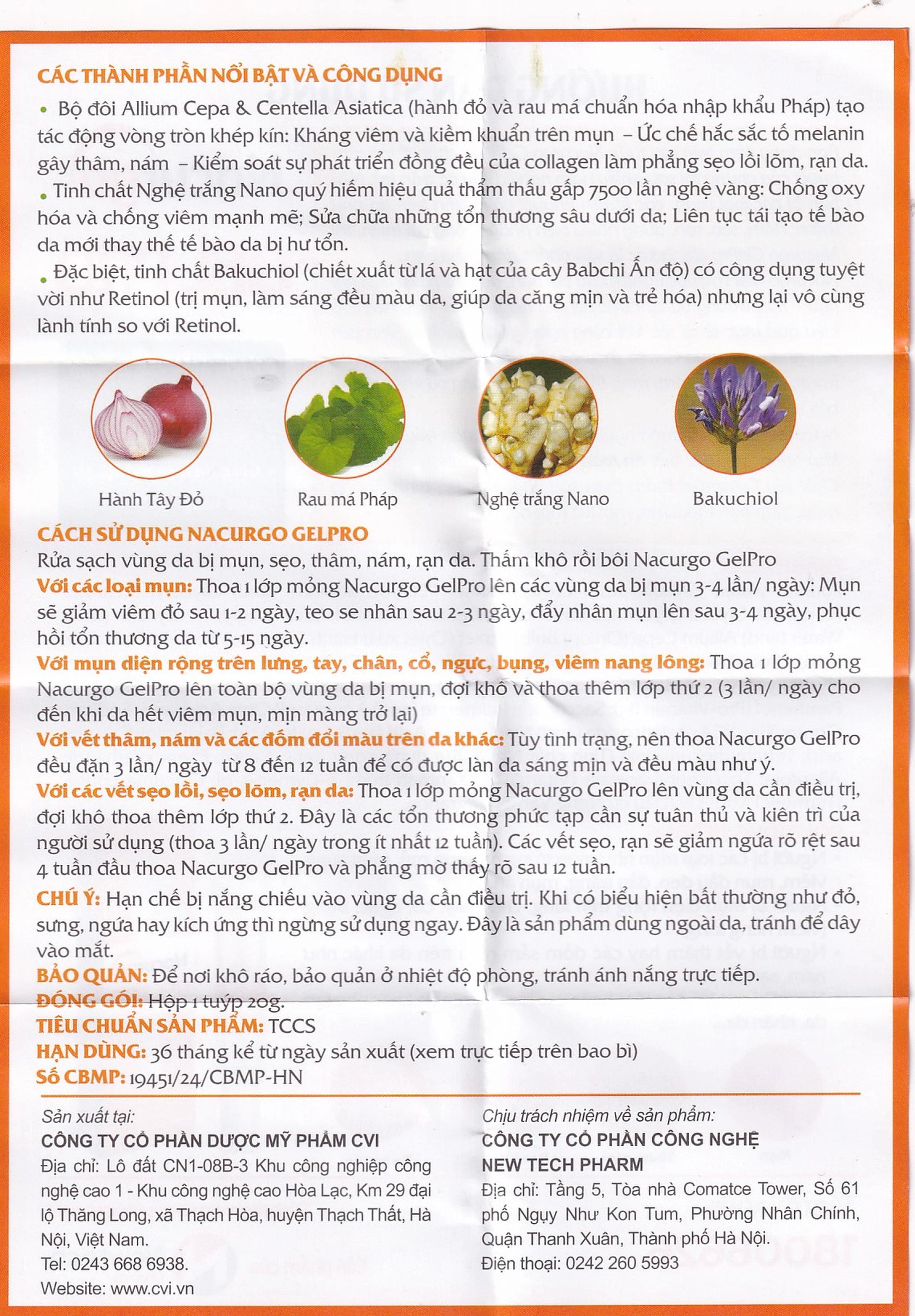 Gel bôi Nacurgo Gelpro giảm thâm sẹo (20g)