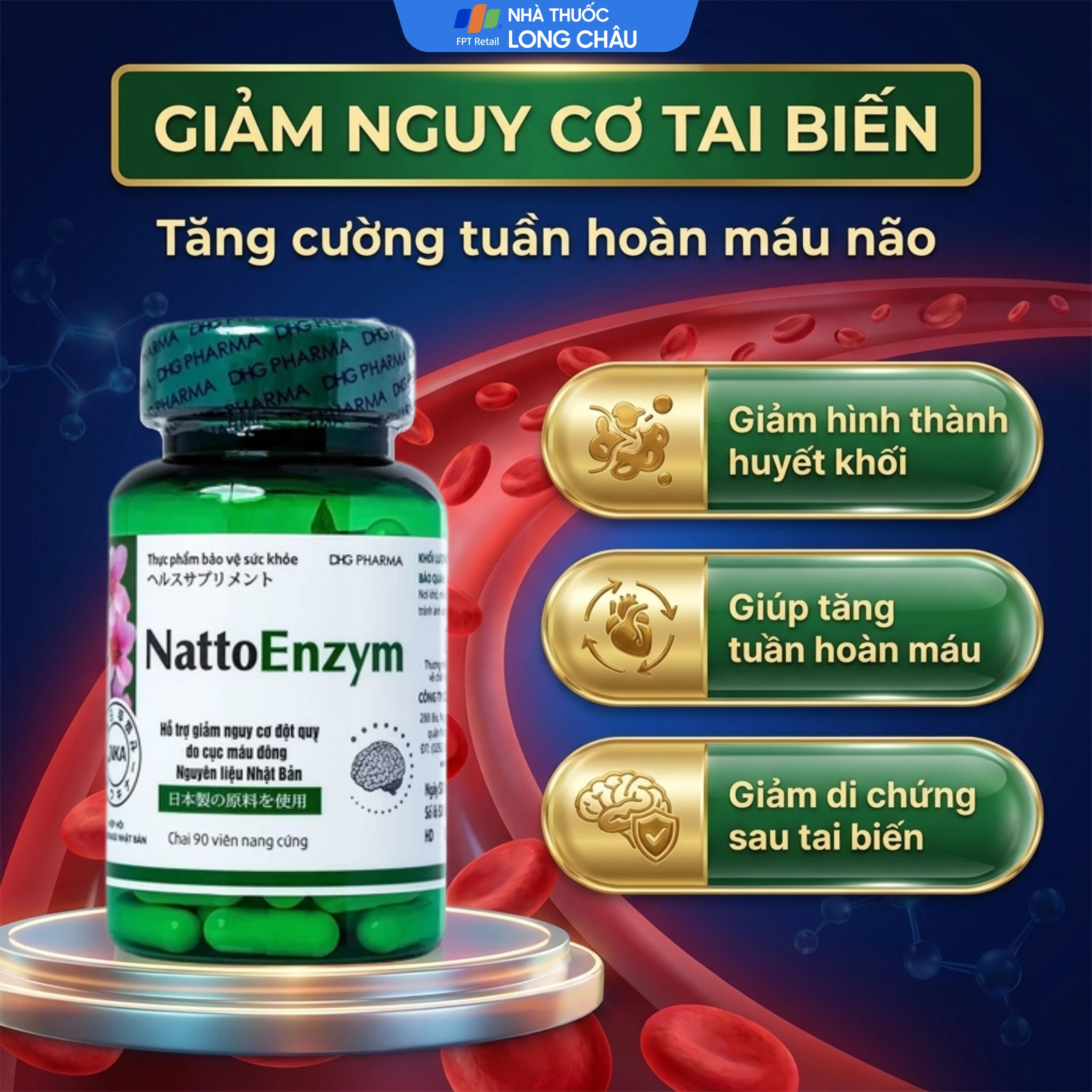 Viên hỗ trợ hoạt huyết NattoEnzym DHG (90 viên) 2