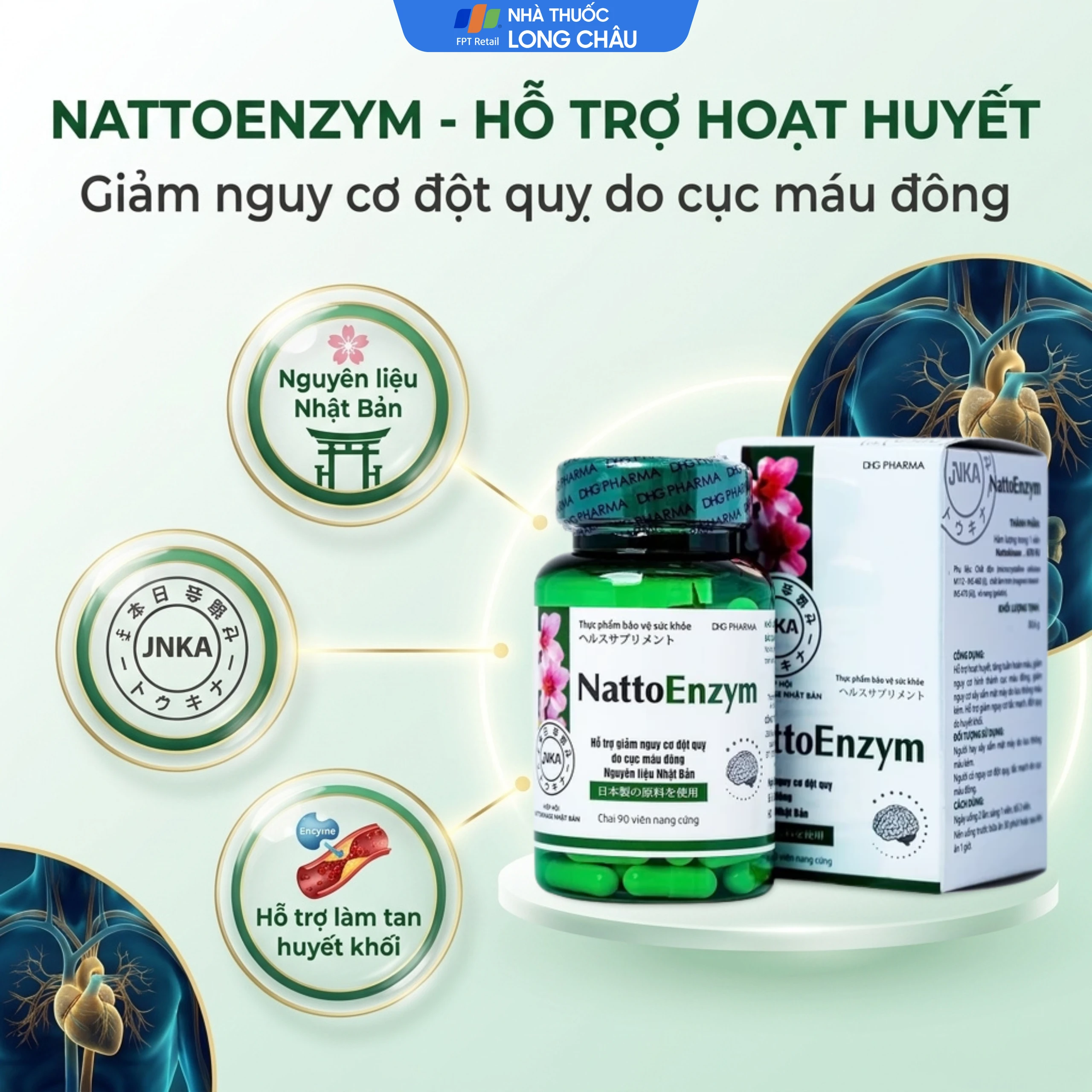 Viên hỗ trợ hoạt huyết NattoEnzym DHG (90 viên) 4