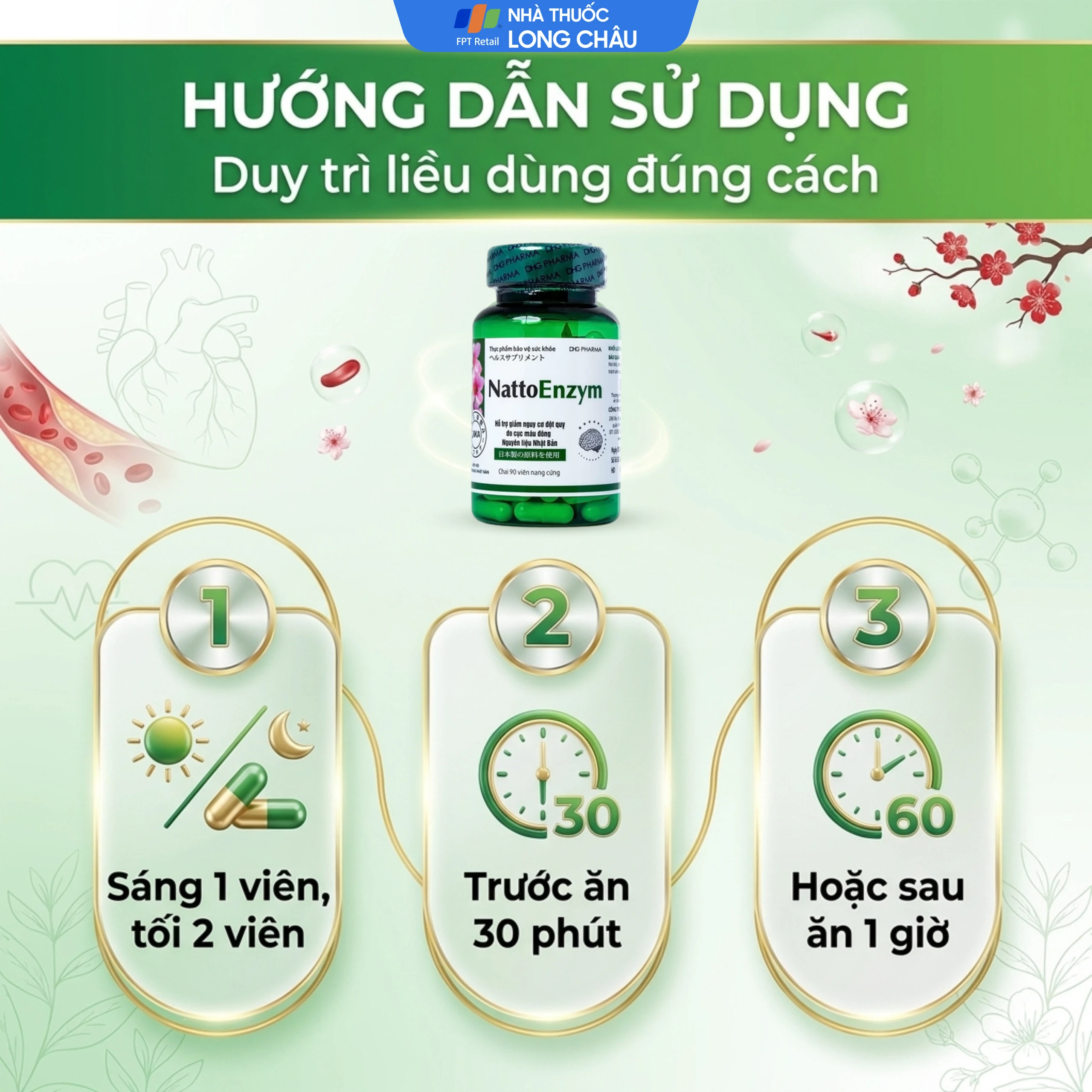 Viên hỗ trợ hoạt huyết NattoEnzym DHG (90 viên) 5