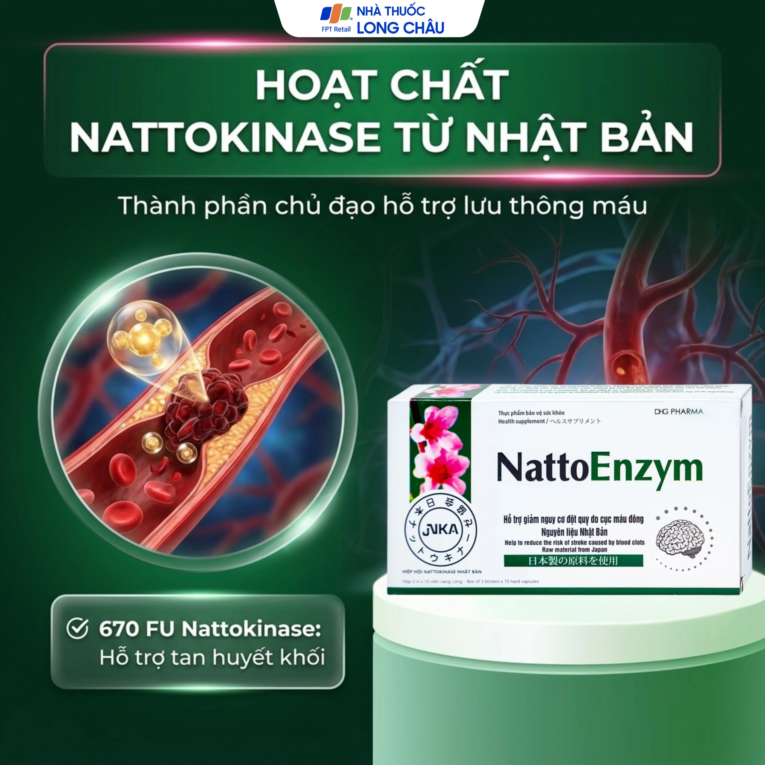 Viên hỗ trợ hoạt huyết NattoEnzym DHG (3 vỉ x 10 viên) 2