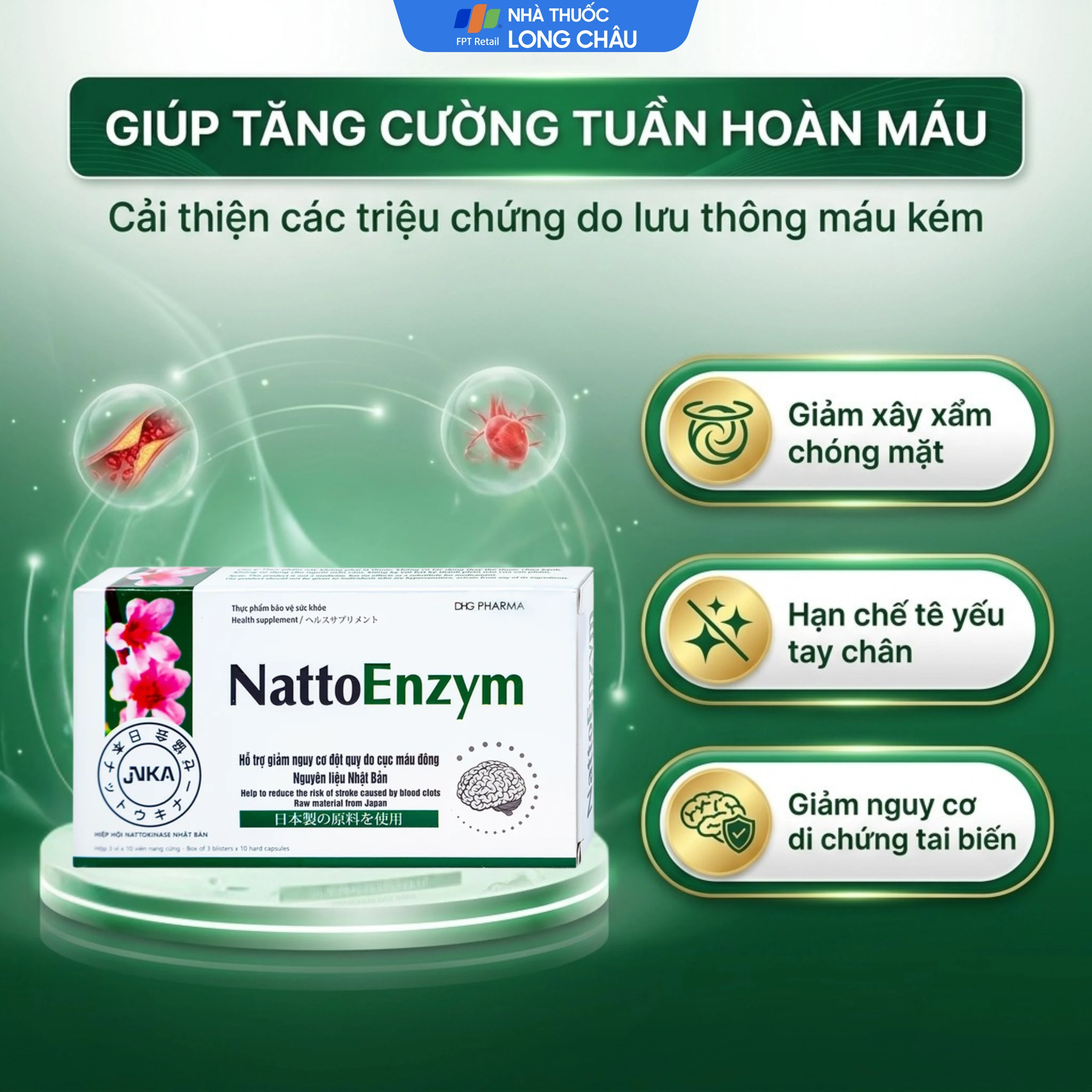 Viên hỗ trợ hoạt huyết NattoEnzym DHG (3 vỉ x 10 viên) 3