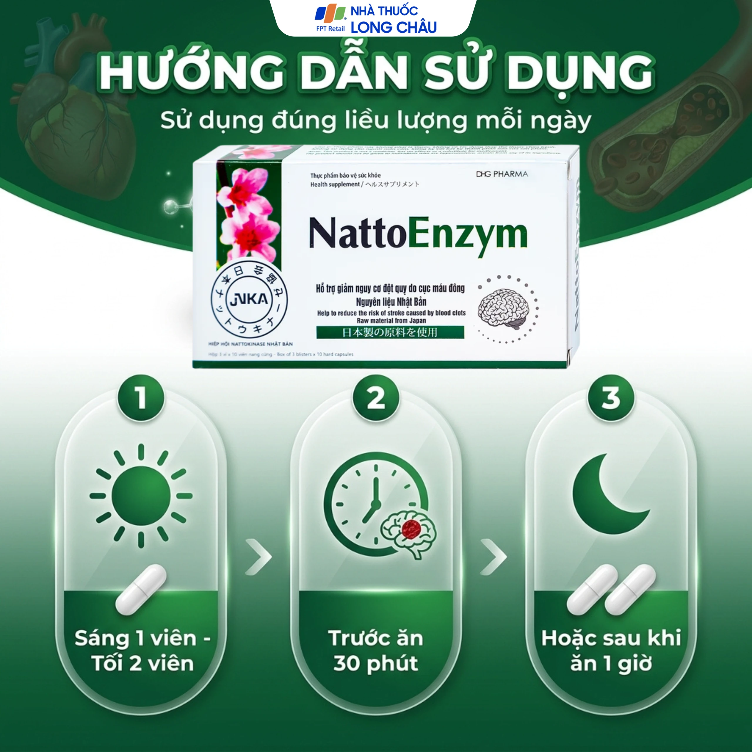 Viên hỗ trợ hoạt huyết NattoEnzym DHG (3 vỉ x 10 viên) 5