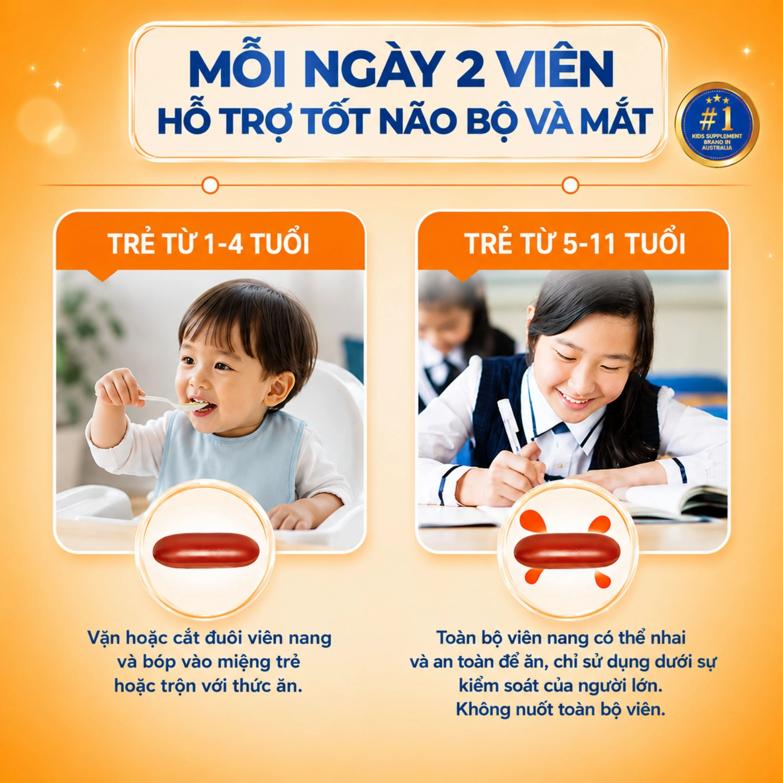 Viên nhai hỗ trợ bổ não Kids Smart Bursts DHA 300mg Nature's Way (50 viên) 12