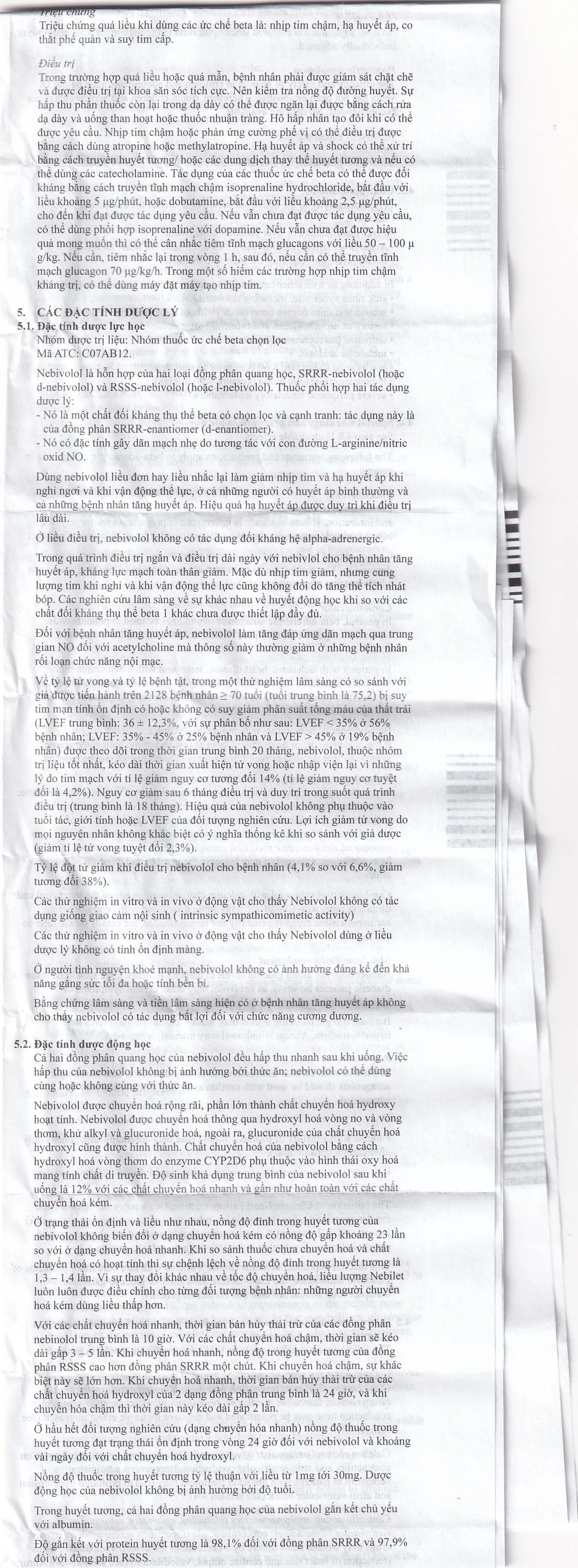 Thuốc Nebilet Nebivolol 5mg Menarini điều trị tăng huyết áp và suy tim mạn tính (2 vỉ x 14 viên)