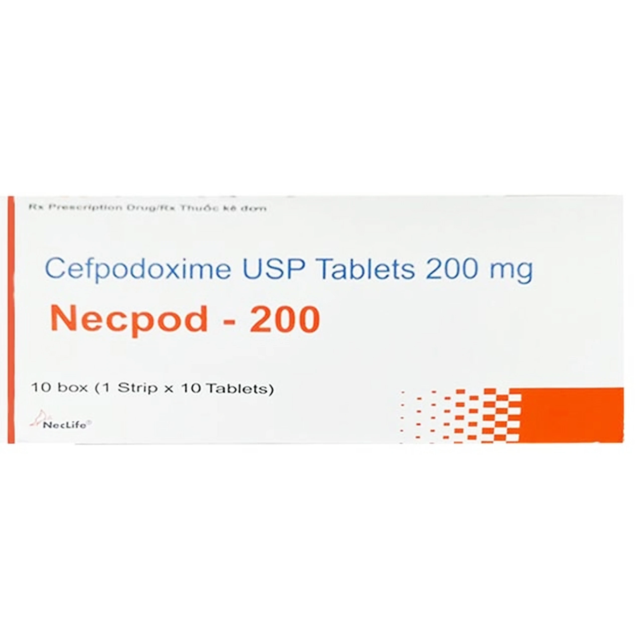 Thuốc Necpod-200 Neclife điều trị các bệnh nhiễm khuẩn (1 vỉ x 10 viên)