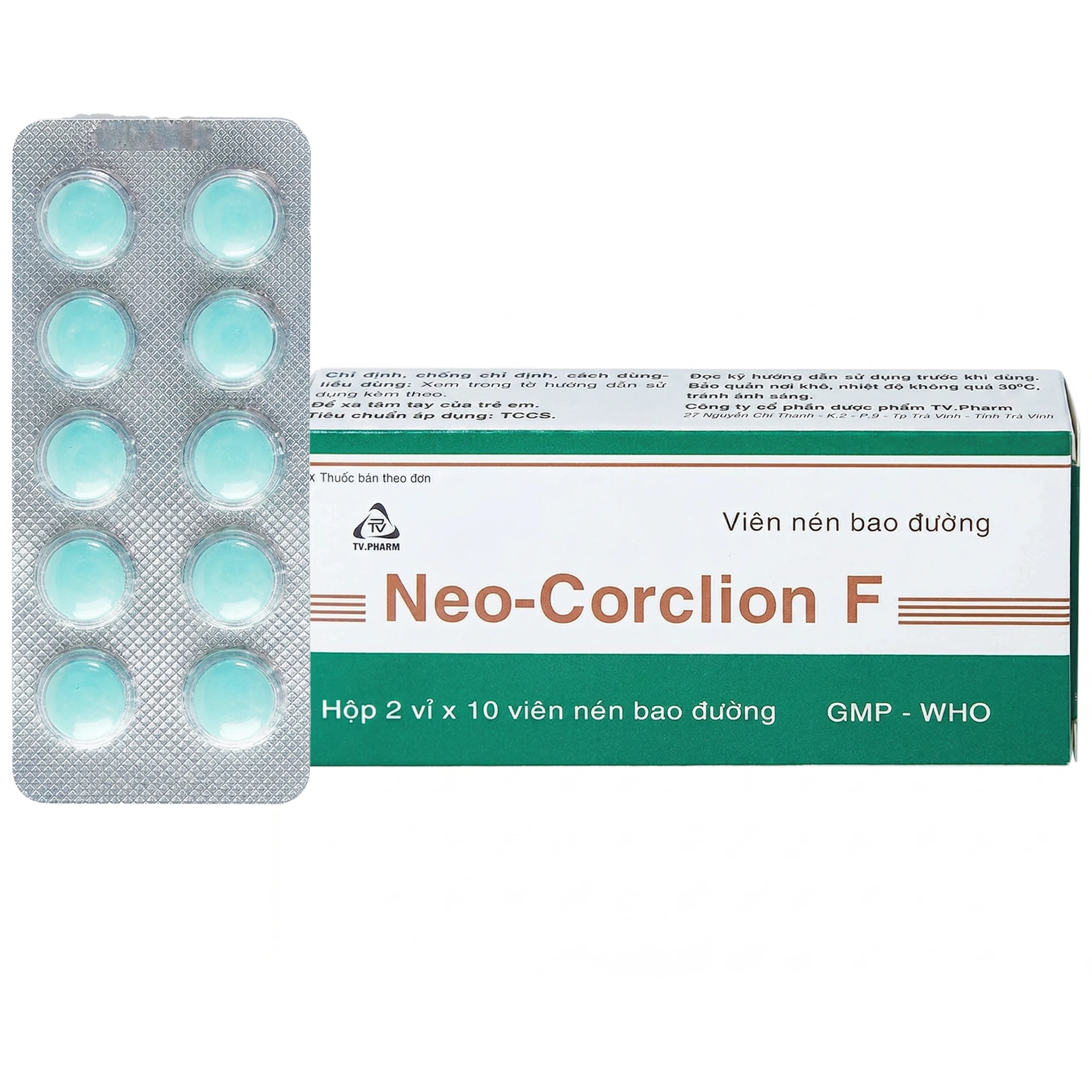 Viên nén Neo-Corclion F TV.Pharm giảm ho gió, ho khan (2 vỉ x 10 viên)
