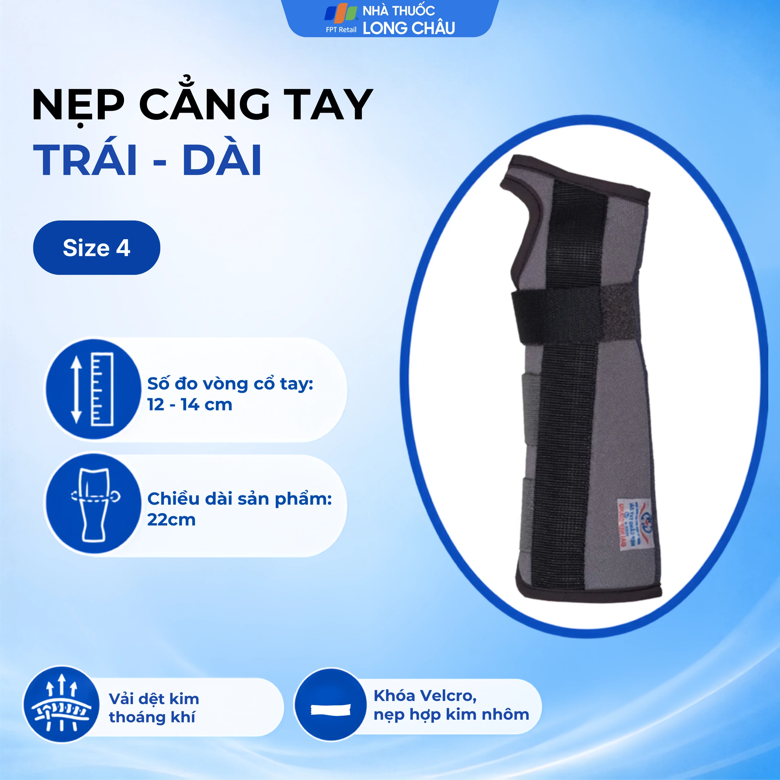 Nẹp cẳng tay trái - dài size 4 Gia Hưng 3