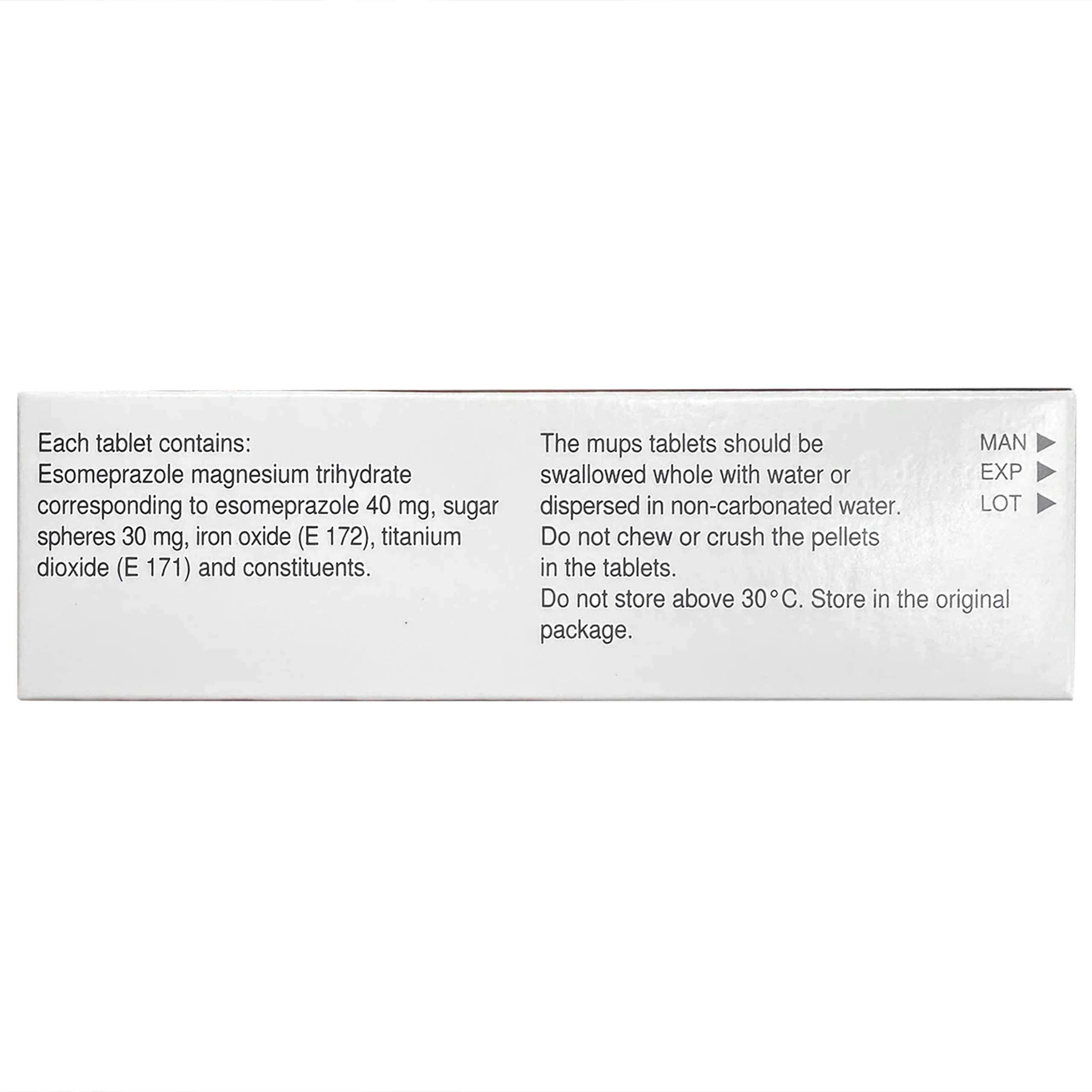 Viên nén Nexium Mups 40mg AstraZeneca điều trị trào ngược dạ dày - thực quản, loét dạ dày (2 vỉ x 7 viên)