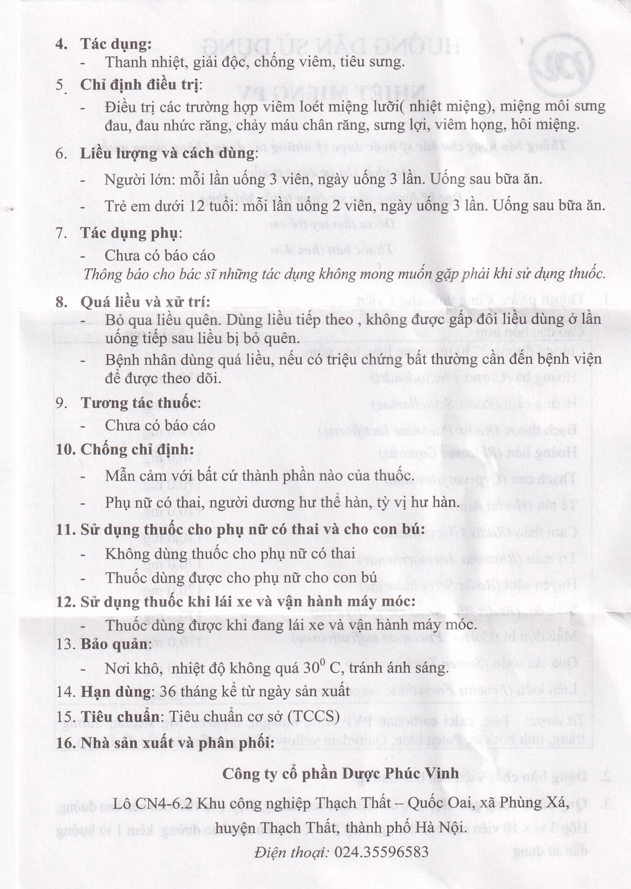 Thuốc Nhiệt Miệng PV điều trị viêm loét miệng, lưỡi và miệng môi sưng đau (5 vỉ x 10 viên)