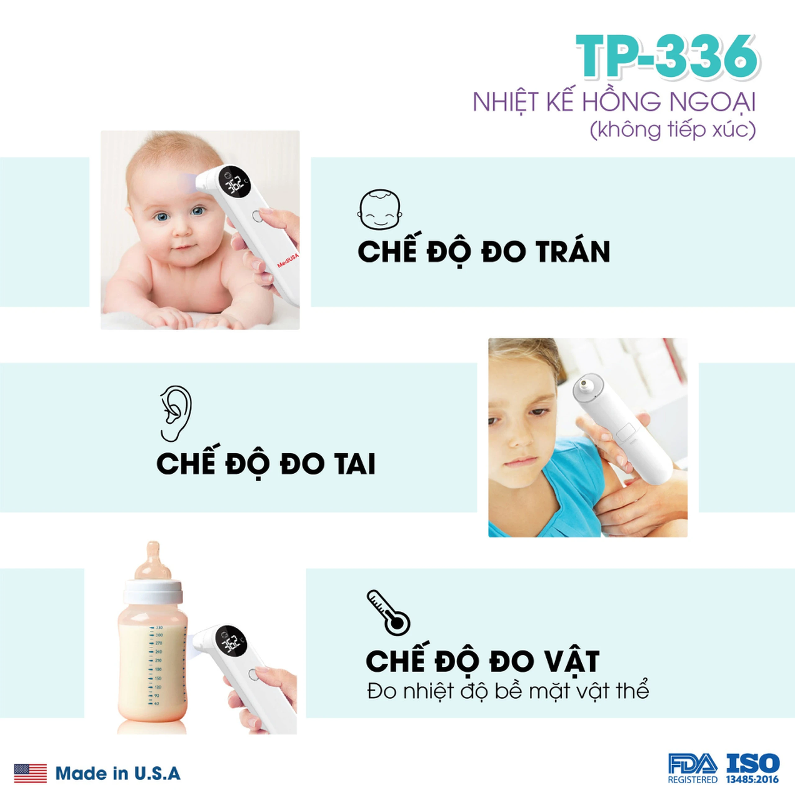 Nhiệt kế hồng ngoại đo trán Mediusa TP-336N New 3