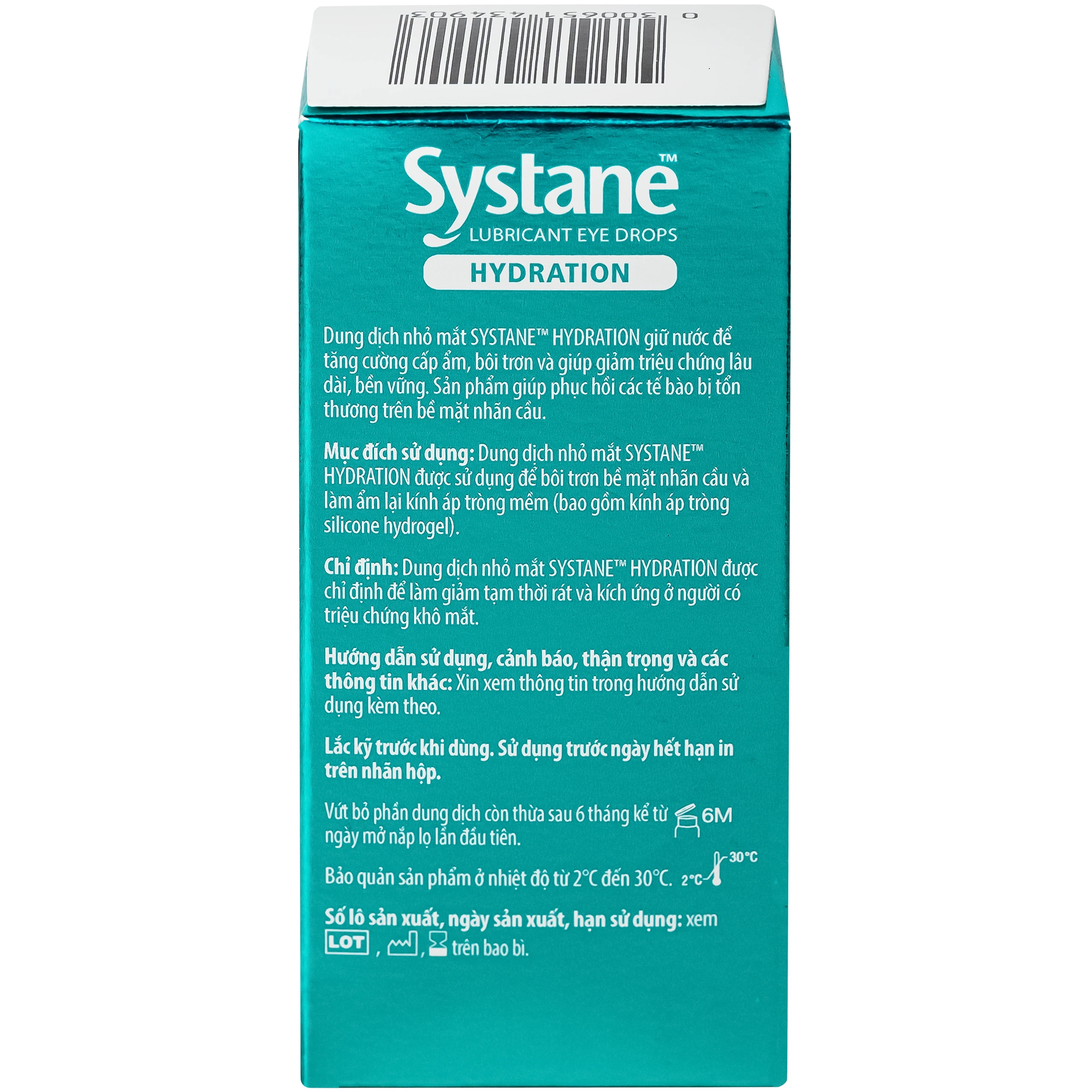 Nhỏ Mắt Systane Hydration Alcon 10ml Giảm Khô Mắt Lâu Dài, Tăng Cường Cấp Ẩm, Phục Hồi Tế Bào Tổn Thương Trên Nhãn Cầu Sau Phẫu Thuật 10