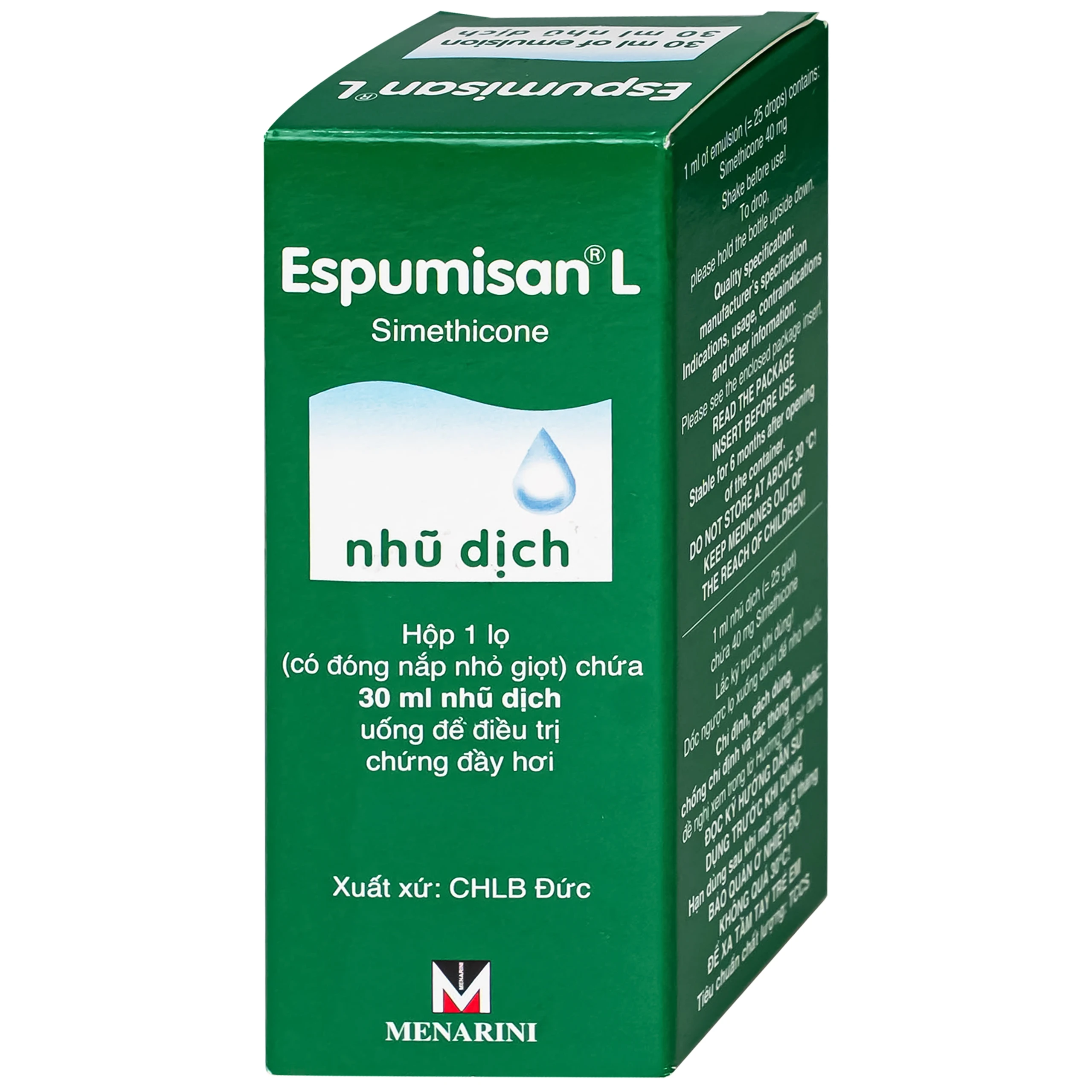 Nhũ dịch Espumisan L Menarini điều trị các triệu chứng chướng bụng, đau bụng (30ml) 3