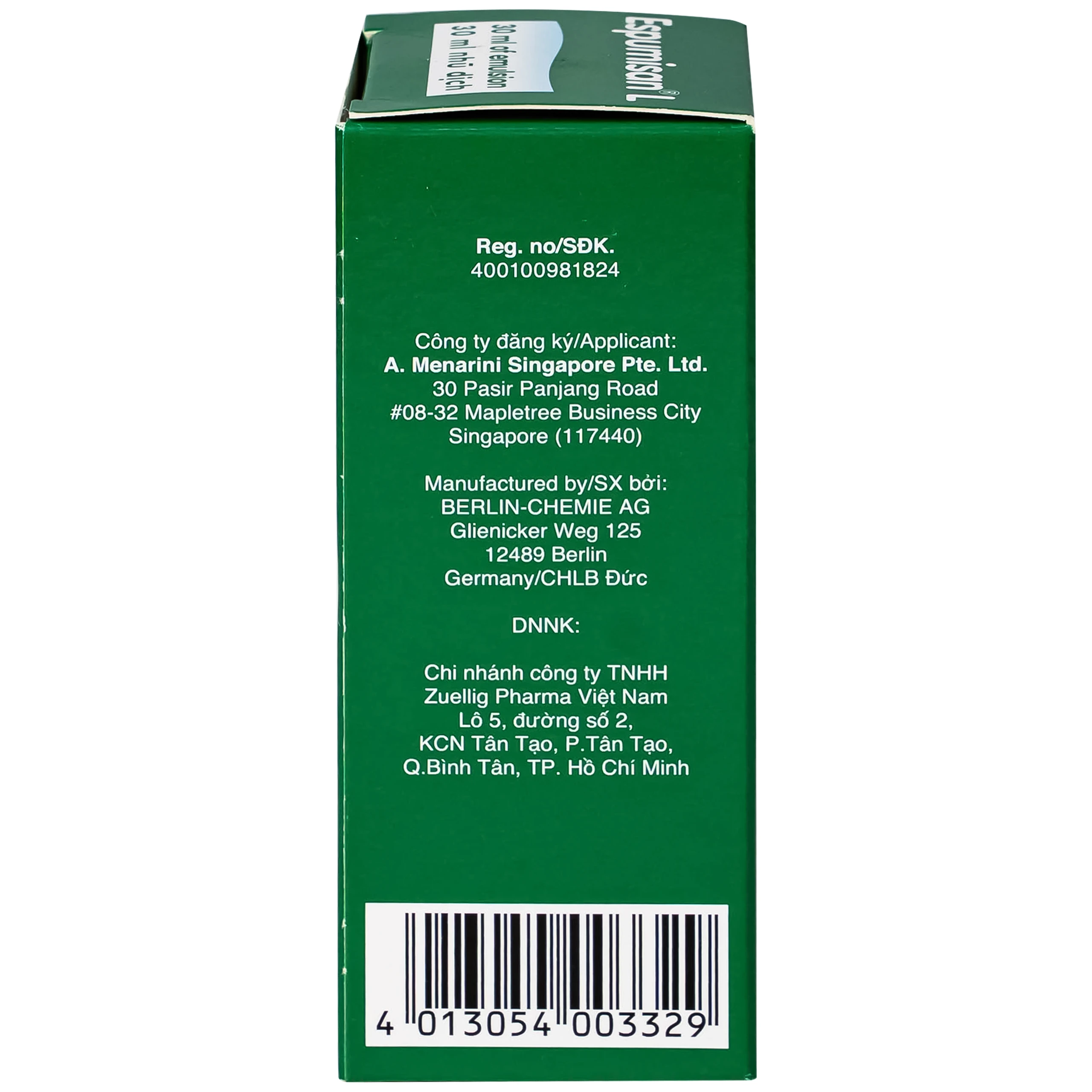 Nhũ dịch Espumisan L Menarini điều trị các triệu chứng chướng bụng, đau bụng (30ml) 5