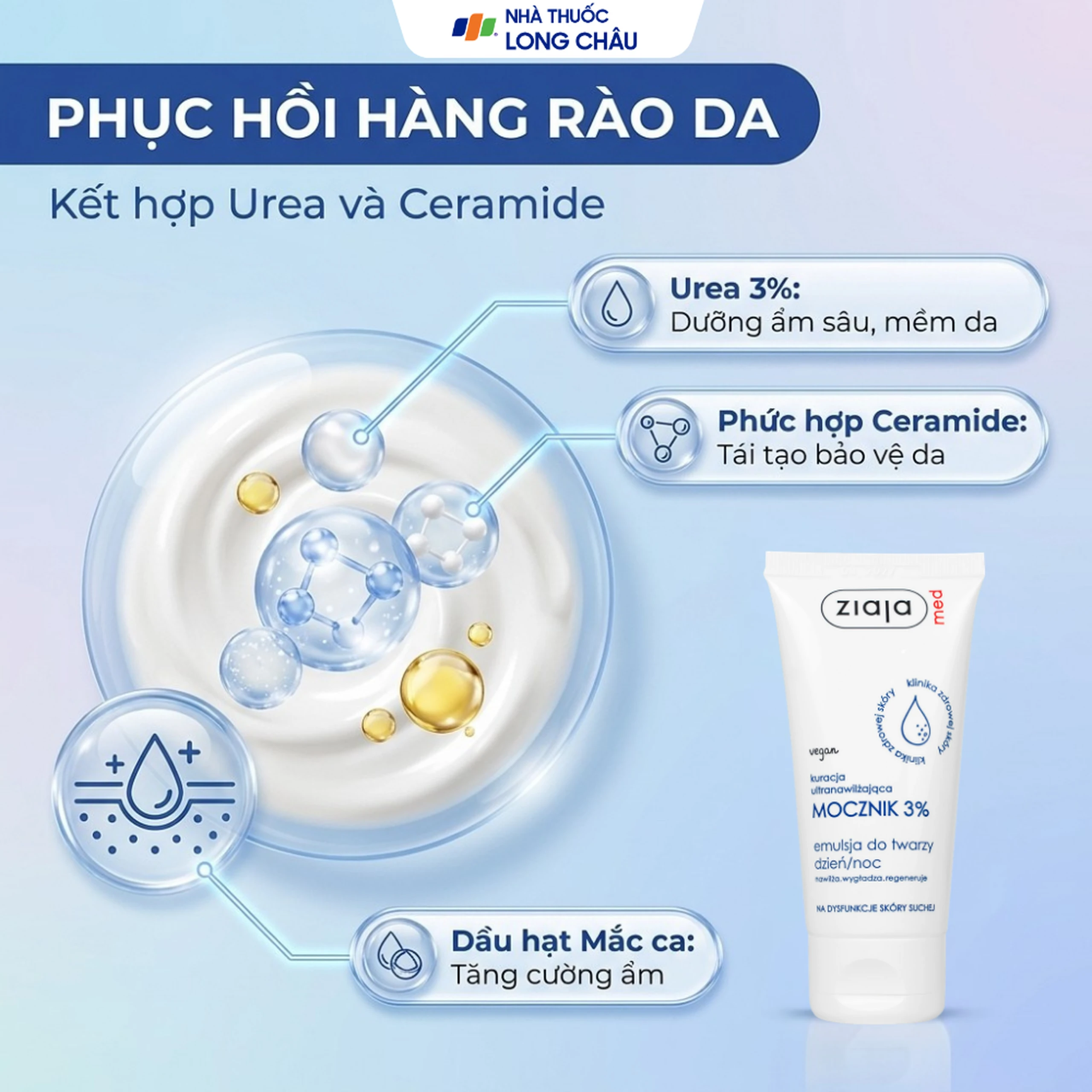 Nhũ tương bôi Ziaja Med 3% Urea mềm da, dưỡng ẩm (50ml) 3