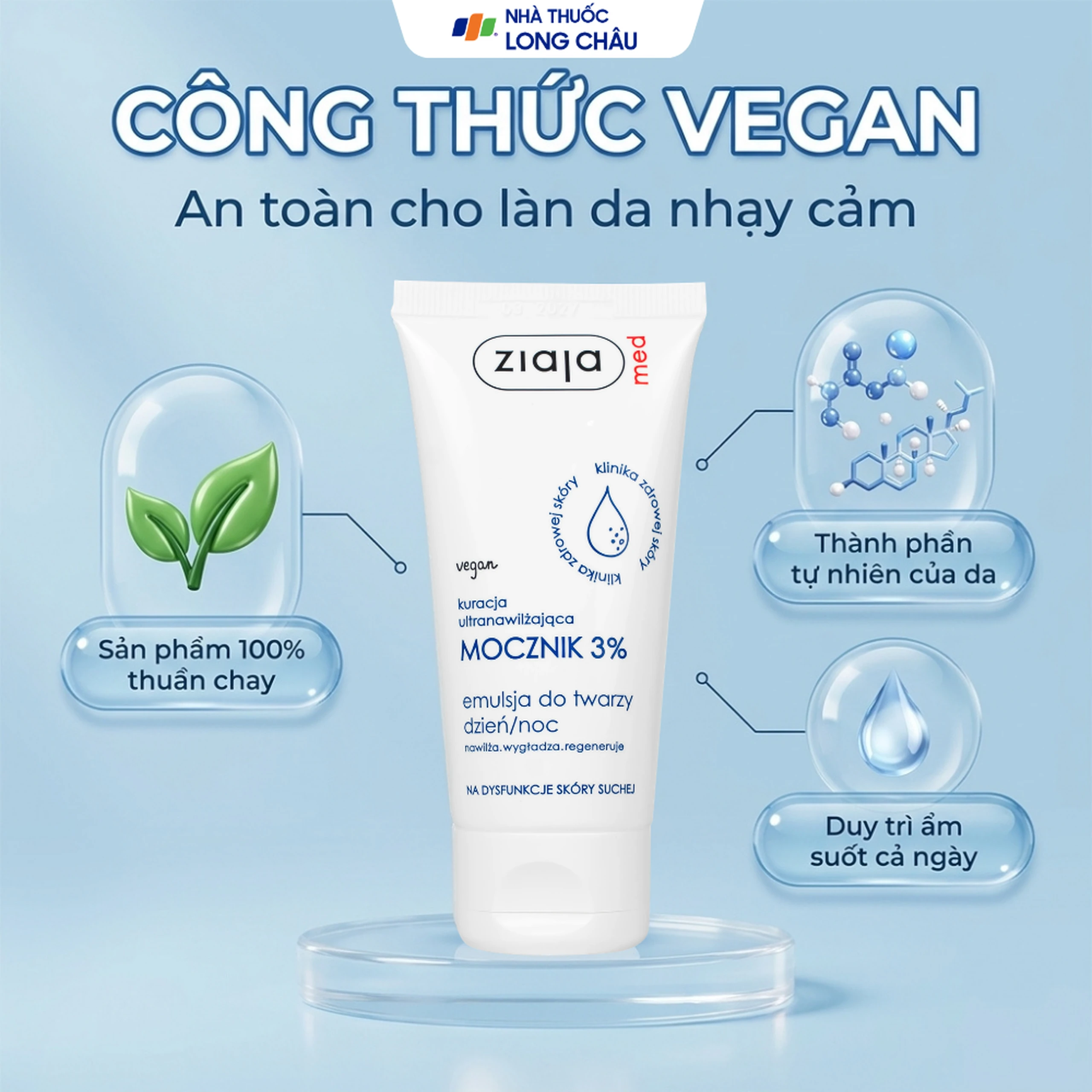 Nhũ tương bôi Ziaja Med 3% Urea mềm da, dưỡng ẩm (50ml) 4
