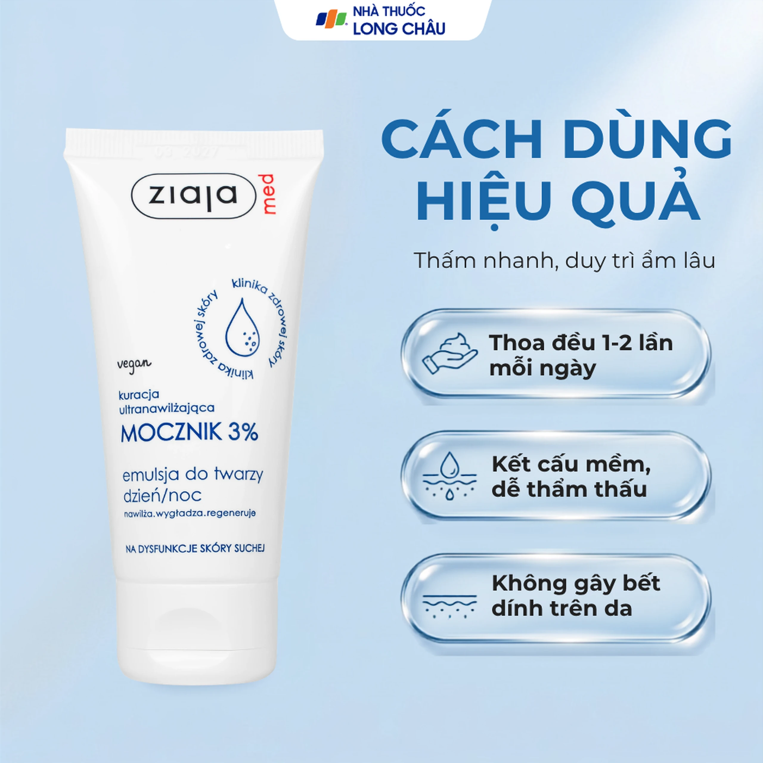 Nhũ tương bôi Ziaja Med 3% Urea mềm da, dưỡng ẩm (50ml) 6