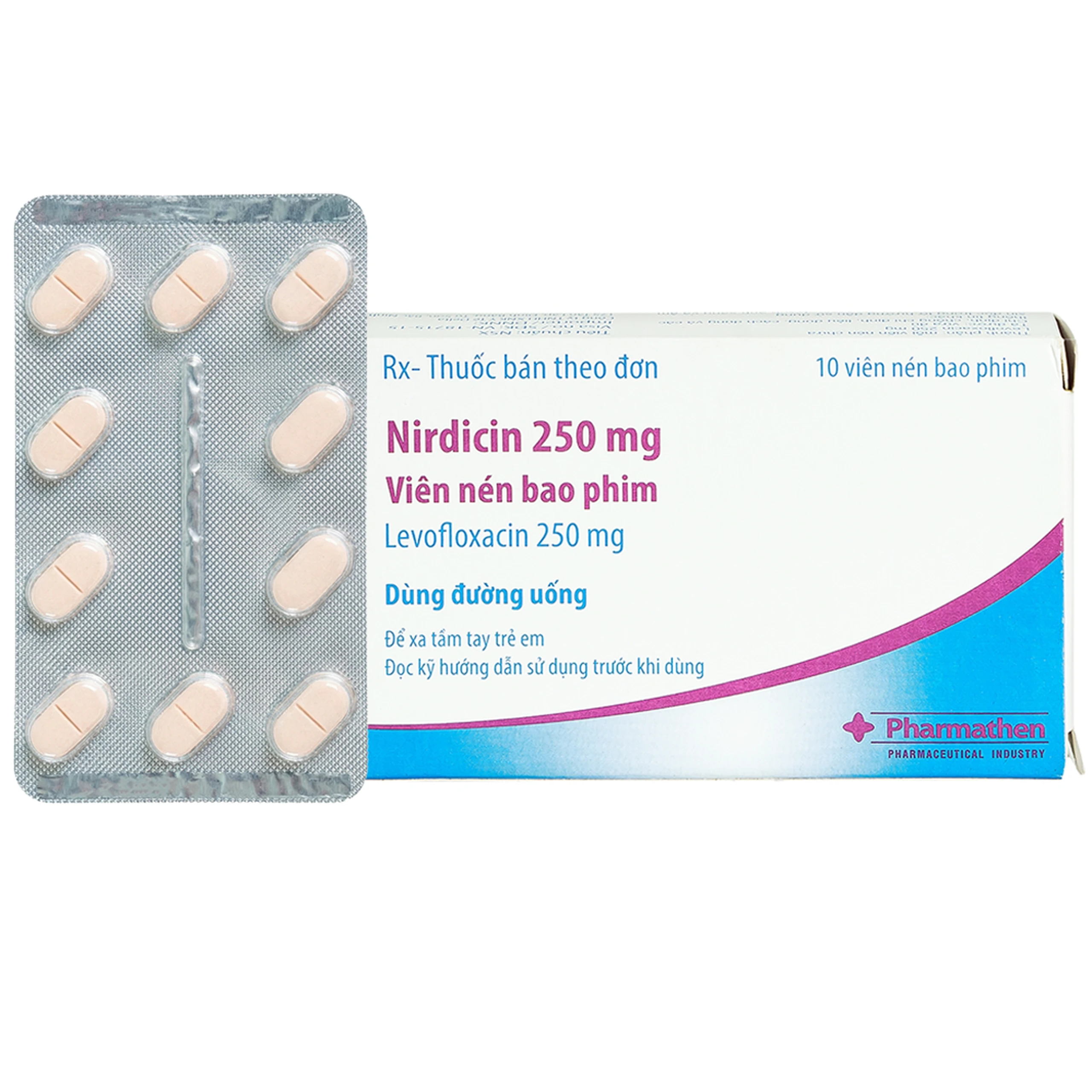 Thuốc Nirdicin 250mg Pharmathen điều trị viêm phổi, viêm thận - bể thận, viêm tuyến tiền liệt (10 viên)