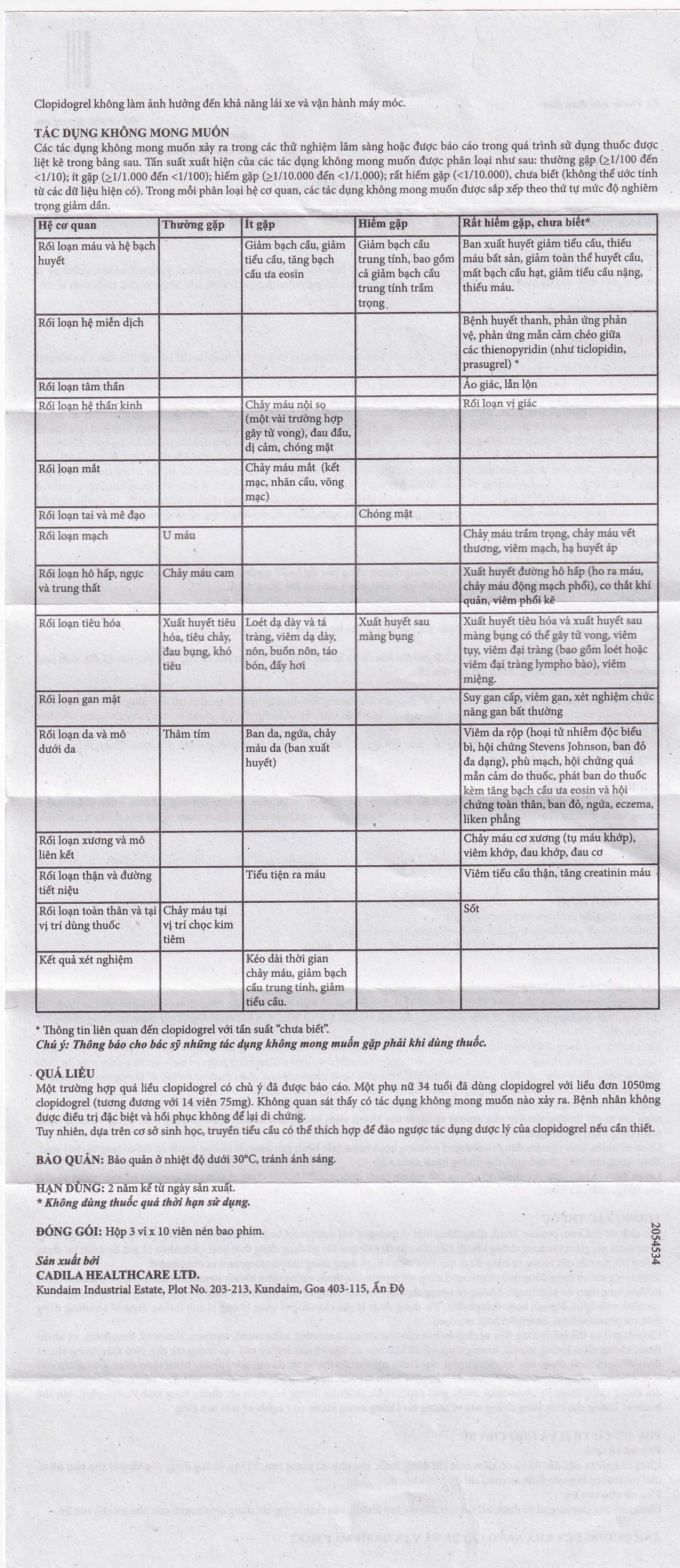 Viên nén Noklot 75mg Cadila phòng ngừa tai biến xơ vữa động mạch (3 vỉ x 10 viên)