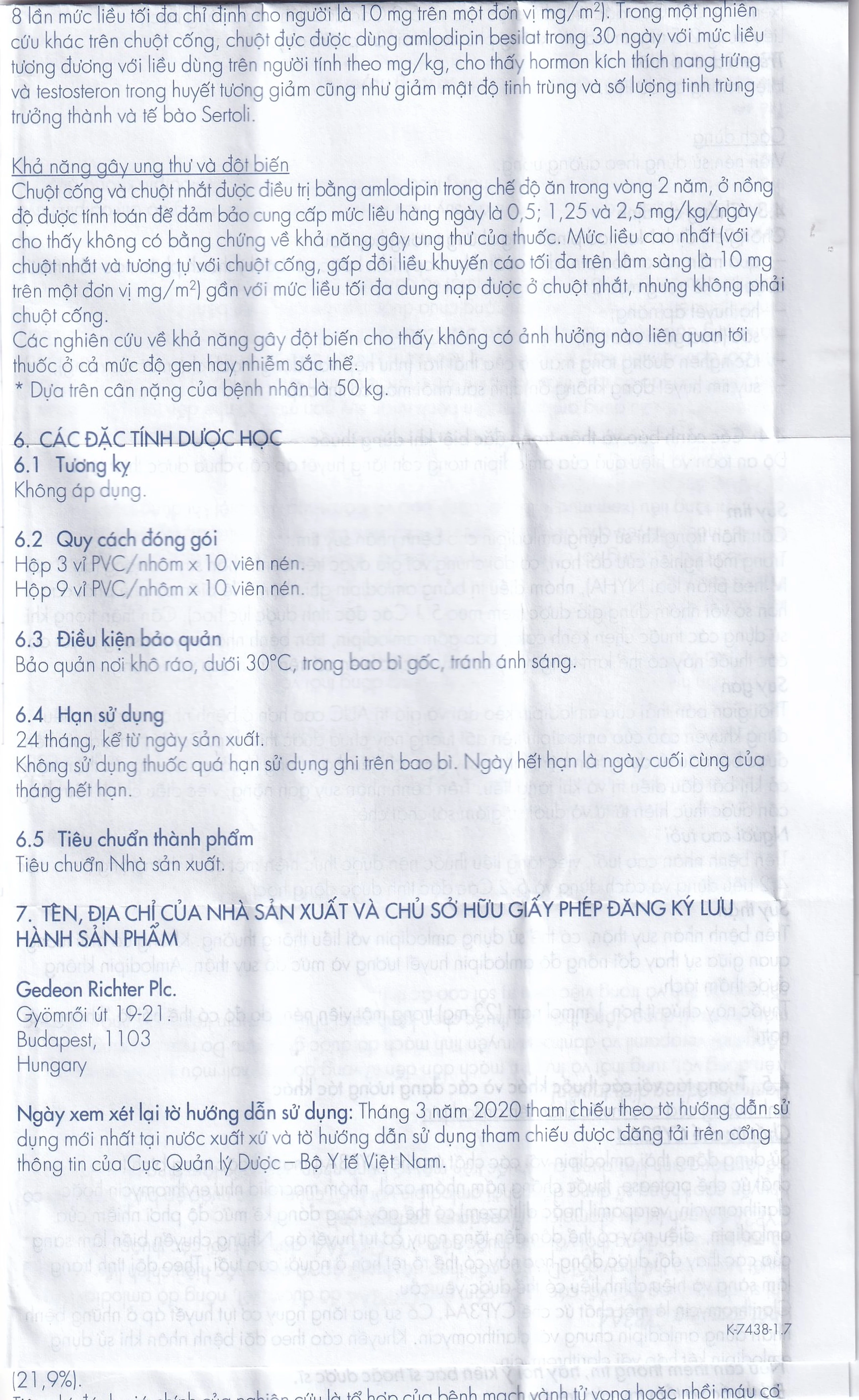 Viên nén Normodipine 5mg Gedeon điều trị tăng huyết áp, đau thắt ngực ổn định (3 vỉ x 10 viên)