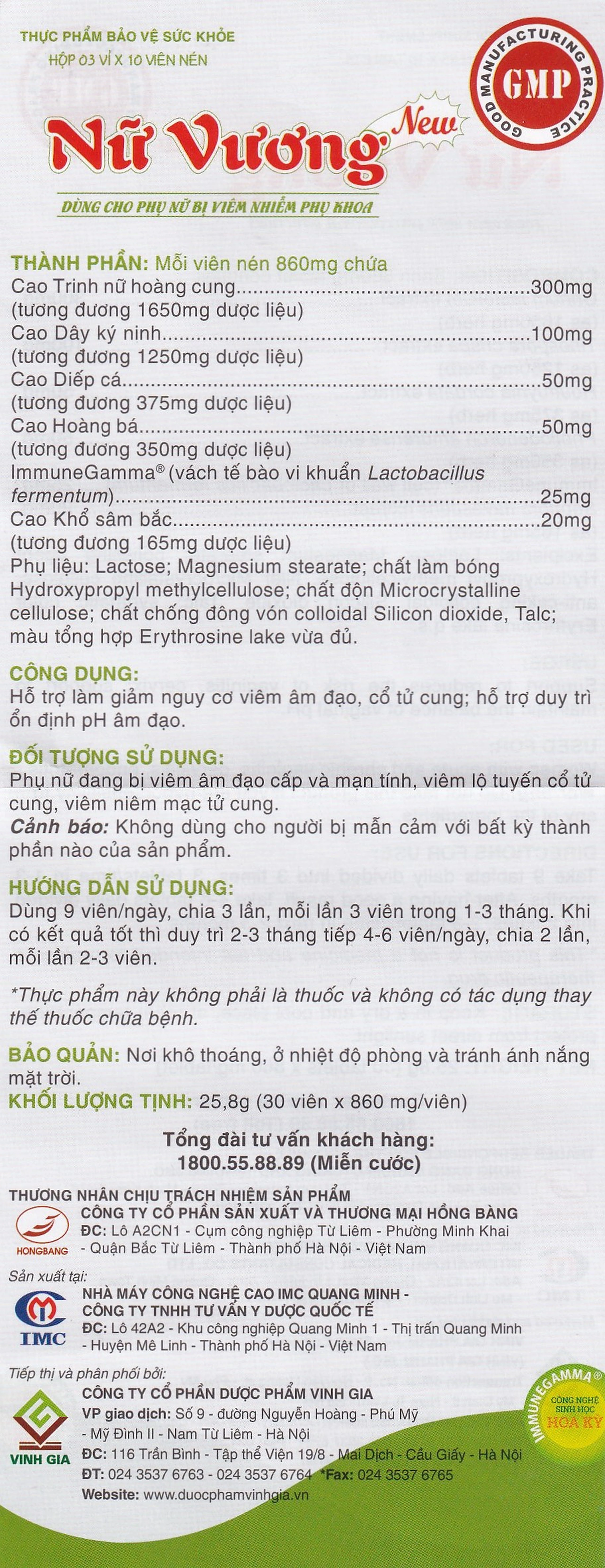 Viên giảm viêm âm đạo Nữ Vương New Vinh Gia (3 vỉ x 10 viên)