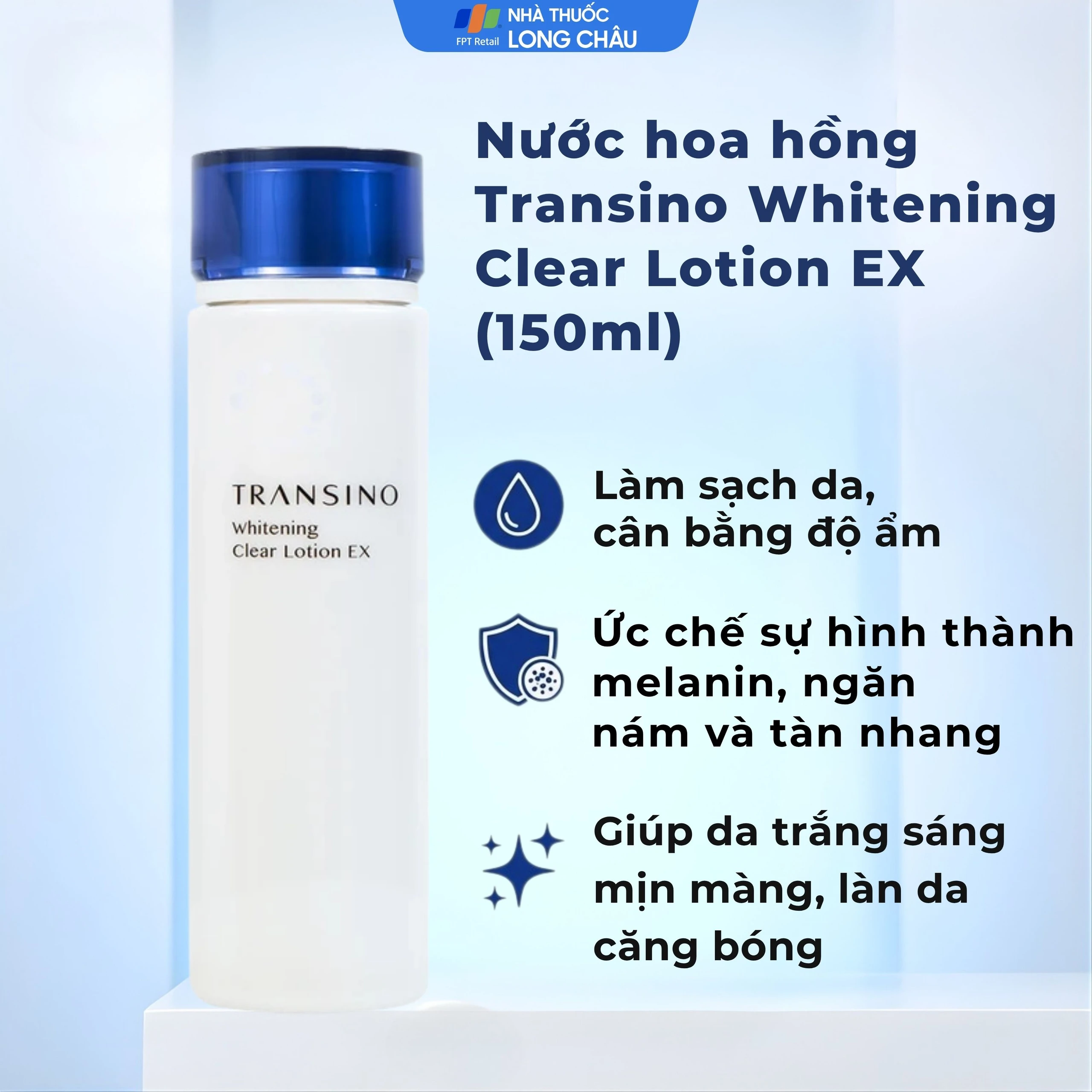 Nước hoa hồng dưỡng trắng, mờ thâm nám Transino Whitening Clear Lotion EX 150ml