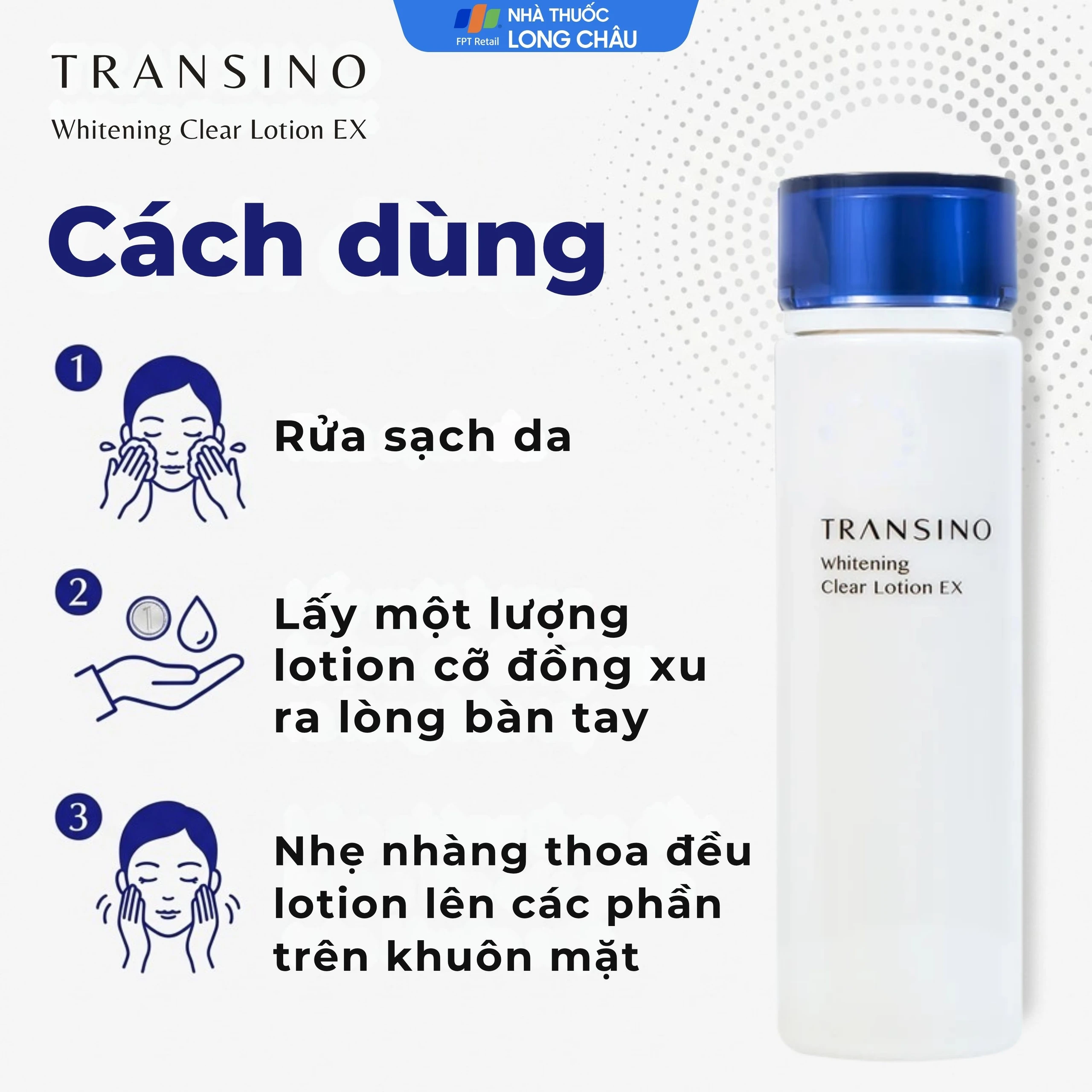 Nước hoa hồng dưỡng trắng, mờ thâm nám Transino Whitening Clear Lotion EX 150ml