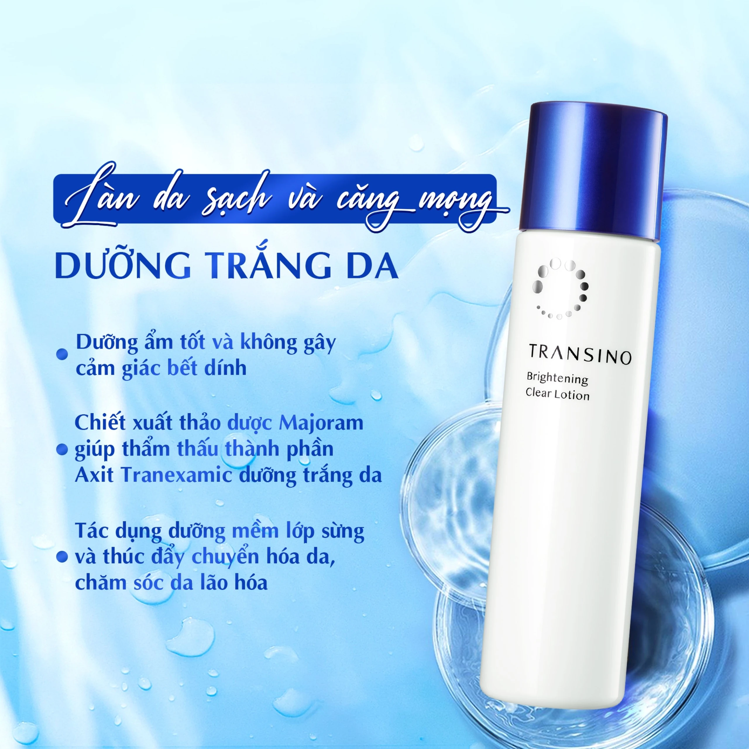 Nước hoa hồng Transino Brightening Clear Lotion làm sạch, cấp ẩm và dưỡng sáng da nám (150ml)