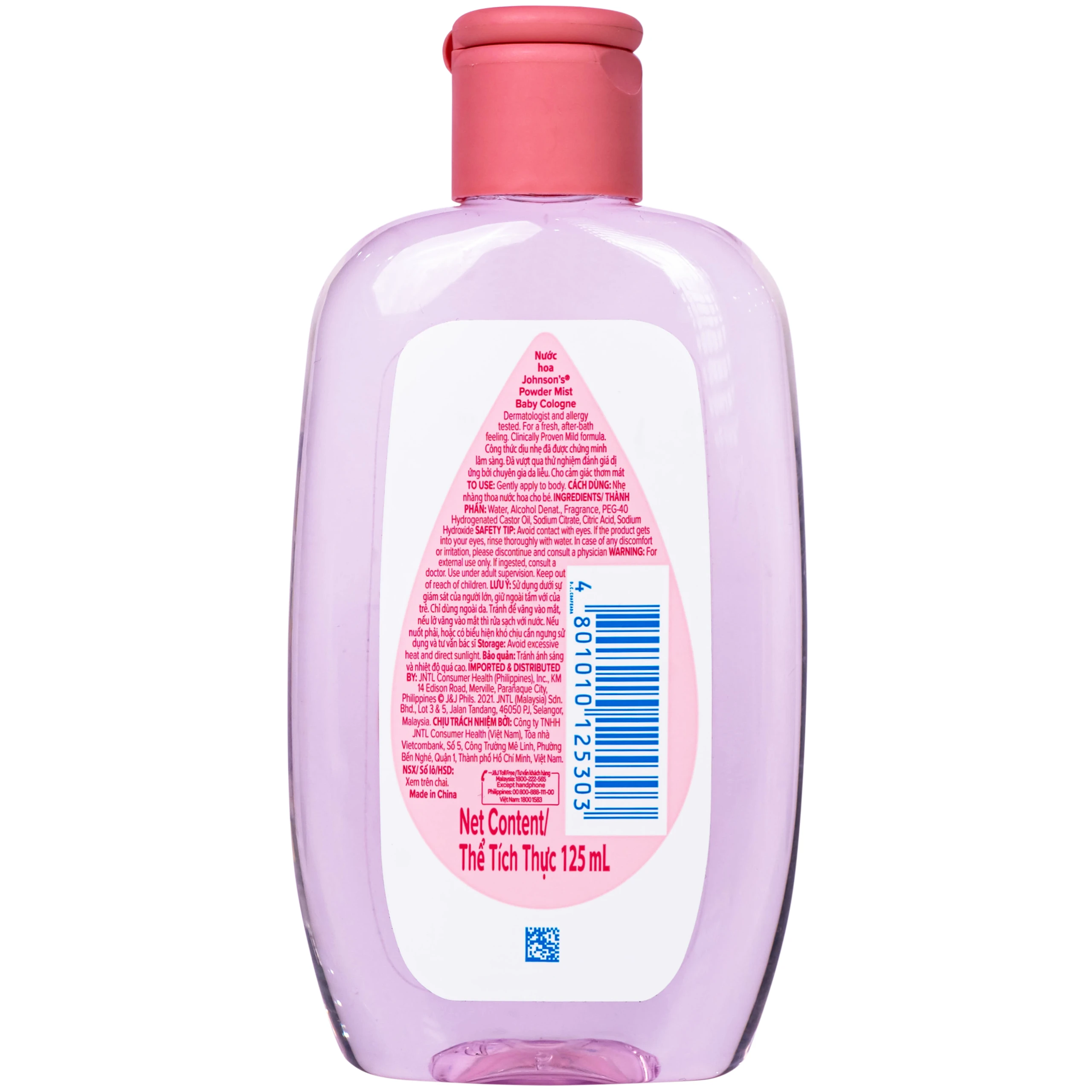 Nước hoa Johnson's powder mist baby cologne 125ml