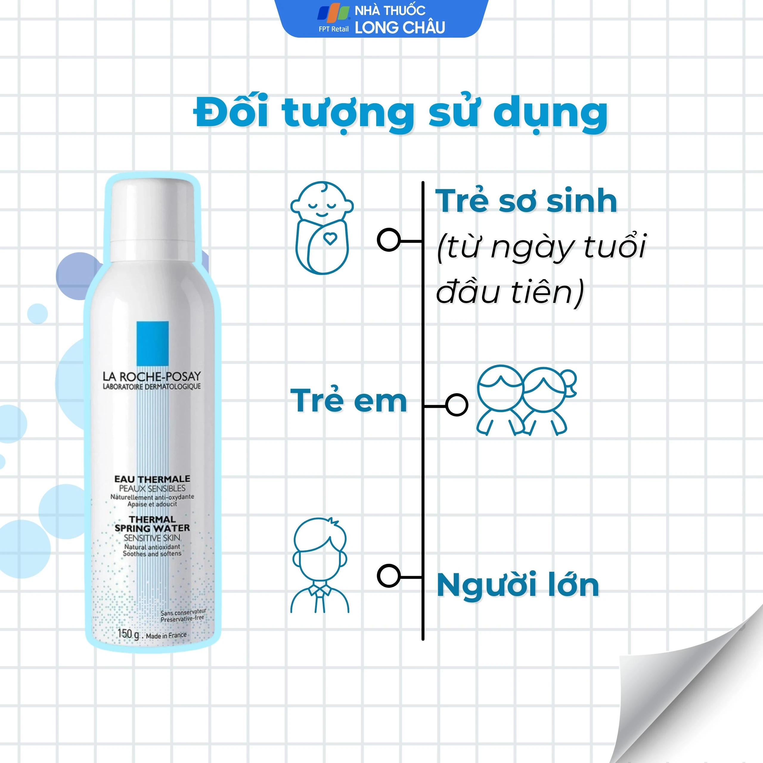 Xịt khoáng La Roche-posay Thermal Spring Water Sensitive Skin giúp làm dịu và bảo vệ da 150ml