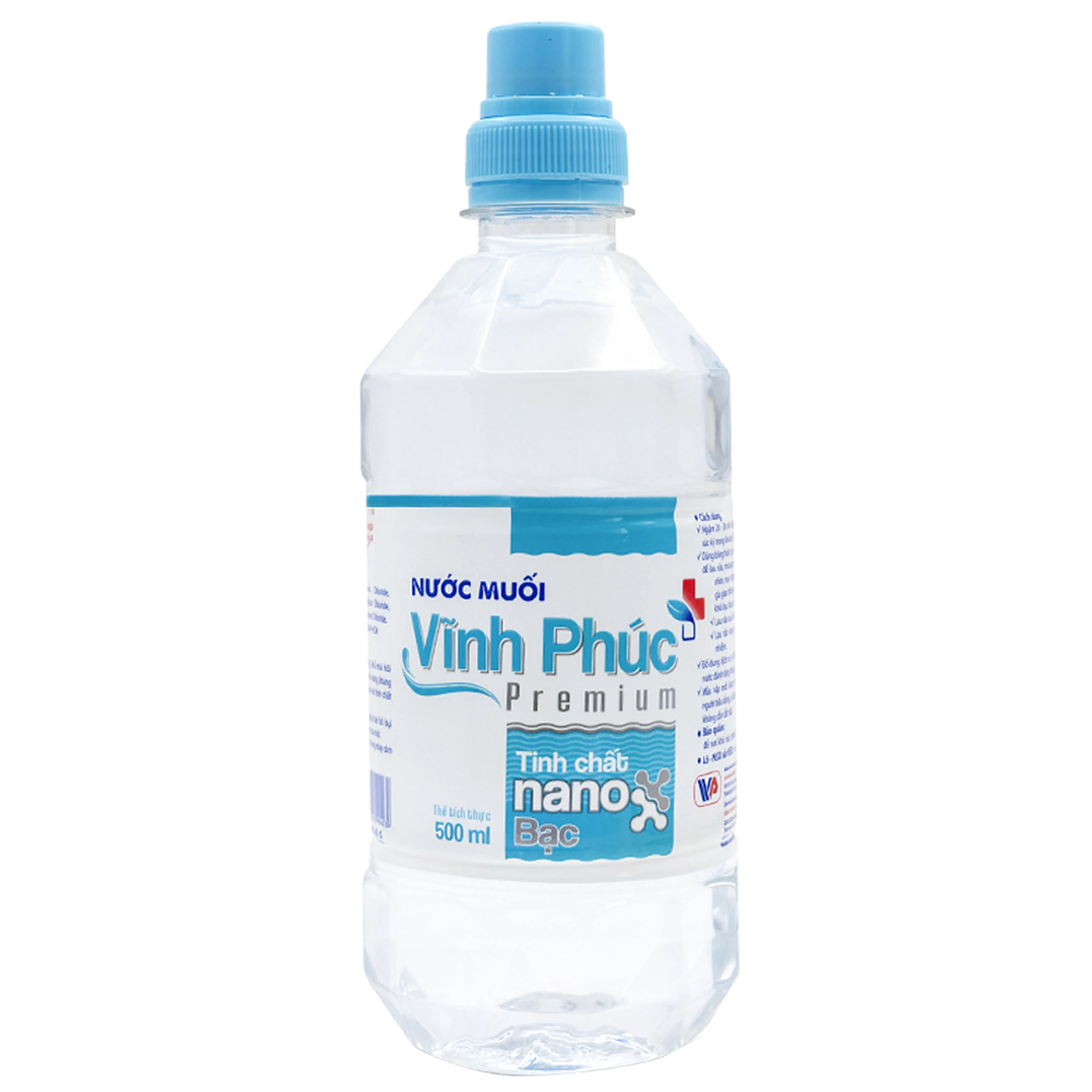 Nước muối Vĩnh Phúc Premium nano bạc 500ml giúp loại bỏ vi khuẩn, khử mùi hôi miệng