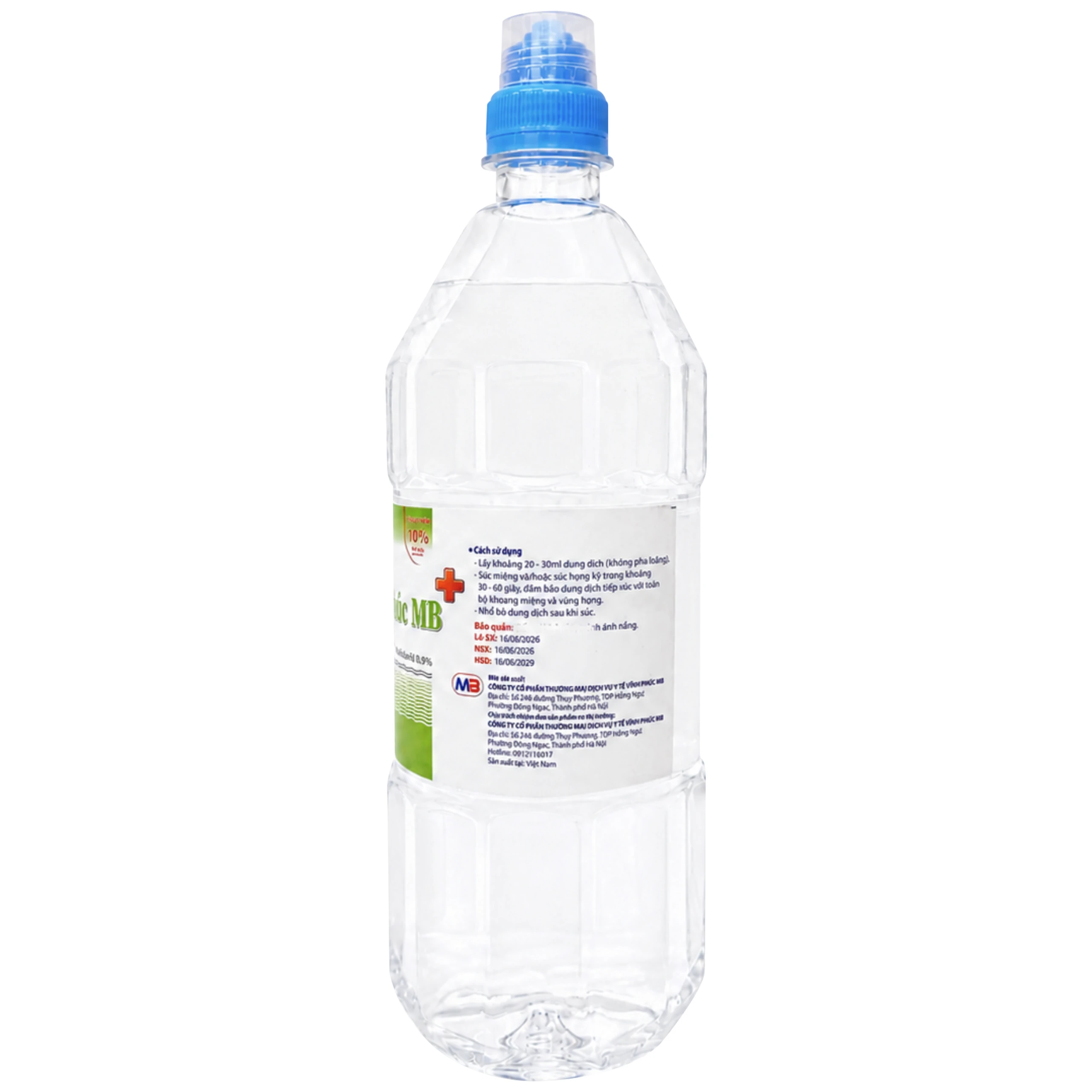Nước muối Vĩnh Phúc Smiles 1100ml natri clorid 0.9 giúp làm sạch răng, khử mùi hôi miệng 6