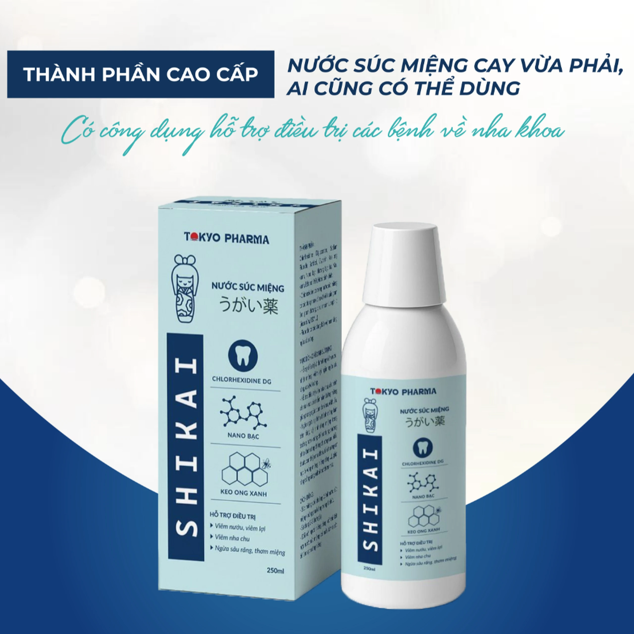 Nước Súc Miệng Shikai Tokyo Pharma - Phòng Ngừa Virus, Vi Khuẩn, Hỗ Trợ Điều Trị Viêm Nướu, Viêm Lợi, Nha Chu (250ml) 3