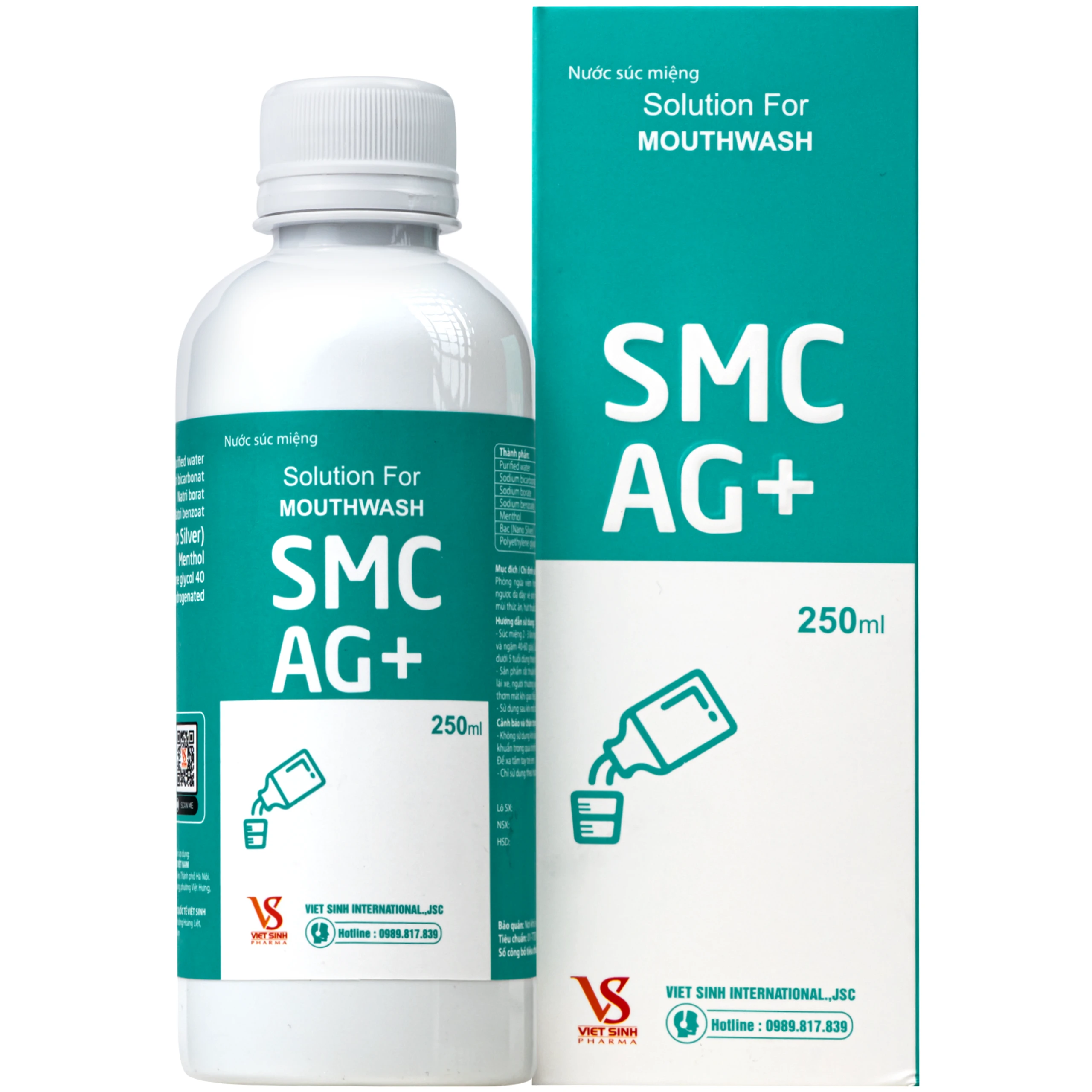 Nước Súc Miệng SMC AG+ sát khuẩn răng miệng, khử mùi hôi, hỗ trợ phòng chống viêm lợi (250ml) 1