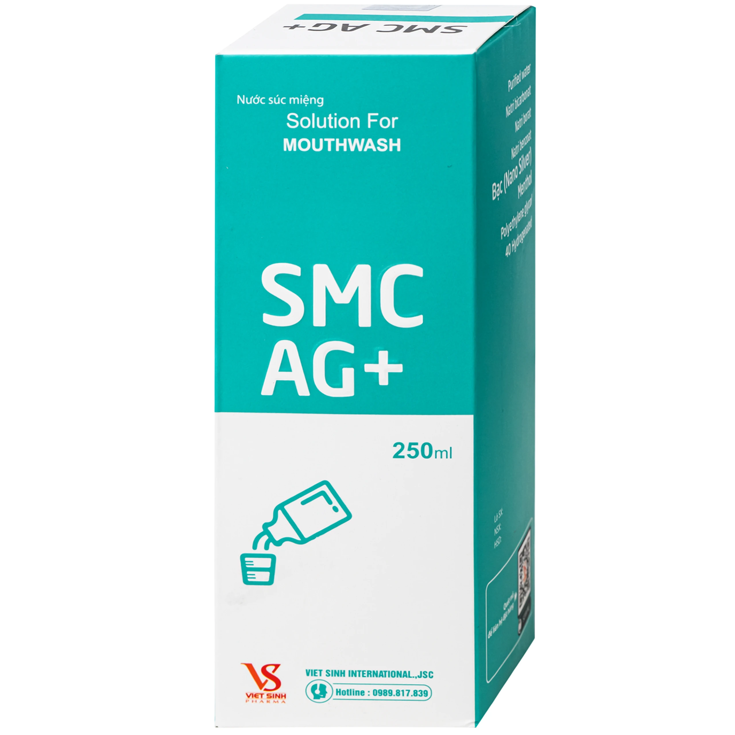 Nước Súc Miệng SMC AG+ sát khuẩn răng miệng, khử mùi hôi, hỗ trợ phòng chống viêm lợi (250ml) 2