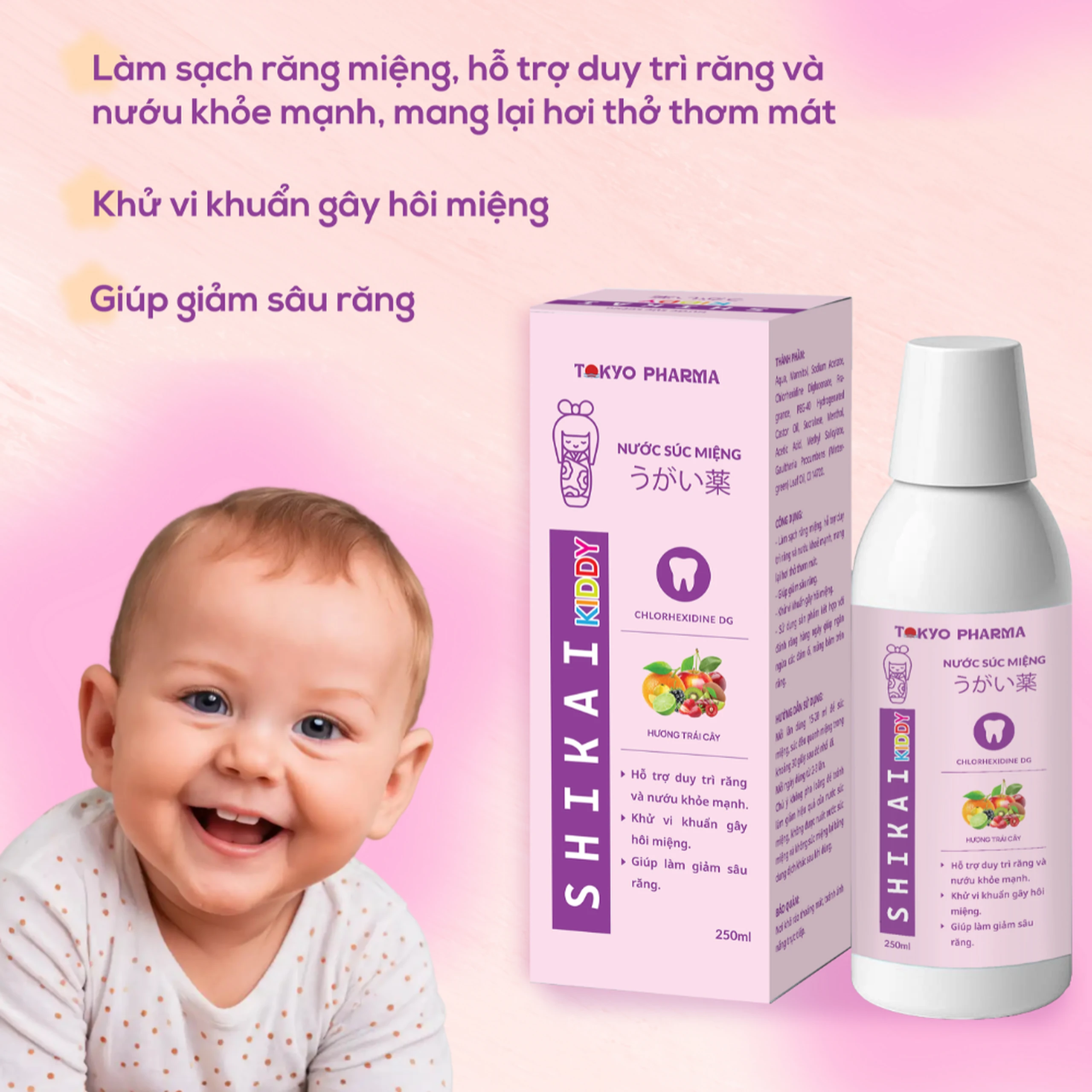 Nước Súc Miệng Trẻ Em Shikai Kiddy Tokyo Pharma - Phòng Ngừa Vi Khuẩn,Hỗ Trợ Điều Trị Viêm Nướu, Giảm Sâu Răng (250ml) 5