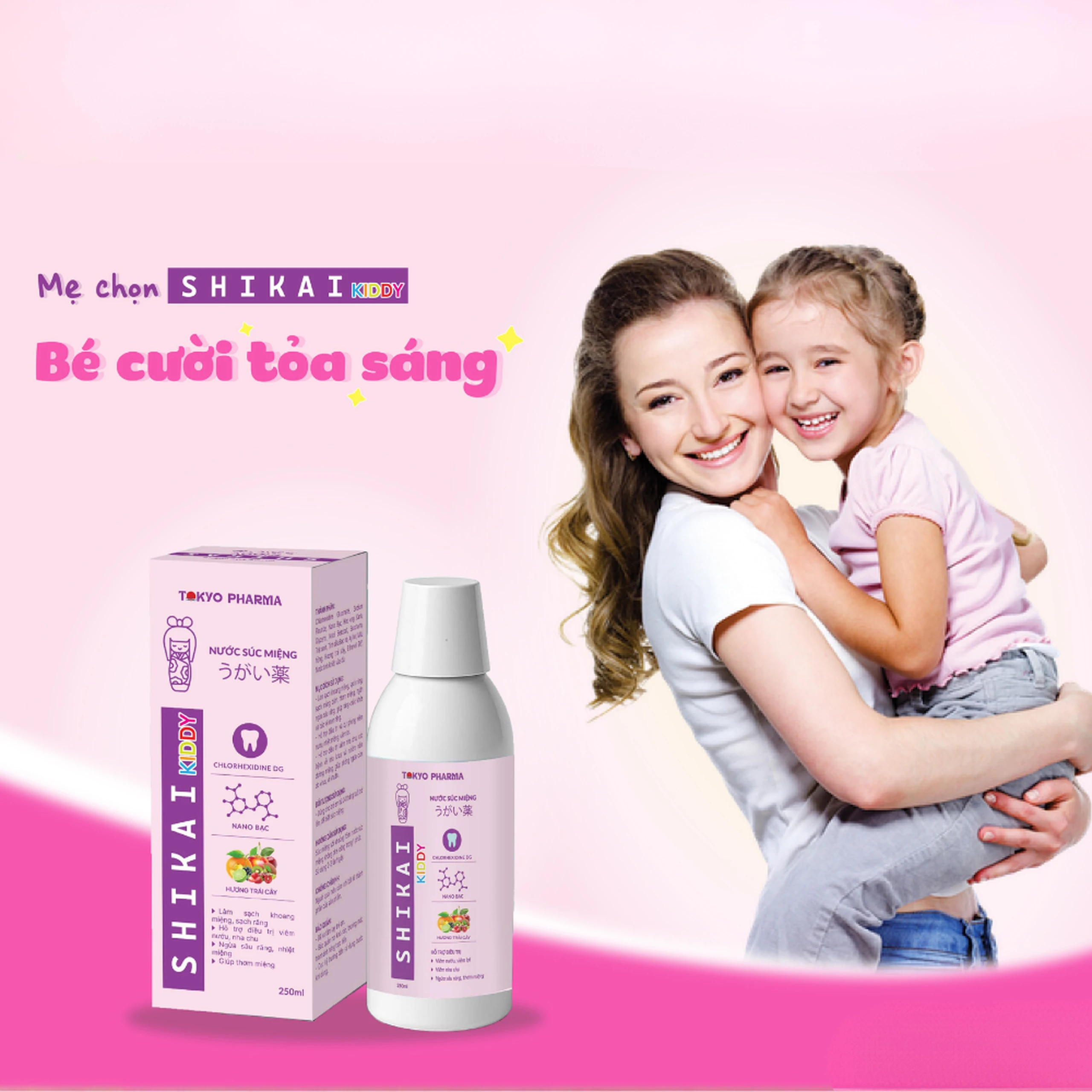 Nước Súc Miệng Trẻ Em Shikai Kiddy Tokyo Pharma - Phòng Ngừa Vi Khuẩn,Hỗ Trợ Điều Trị Viêm Nướu, Giảm Sâu Răng (250ml) 6