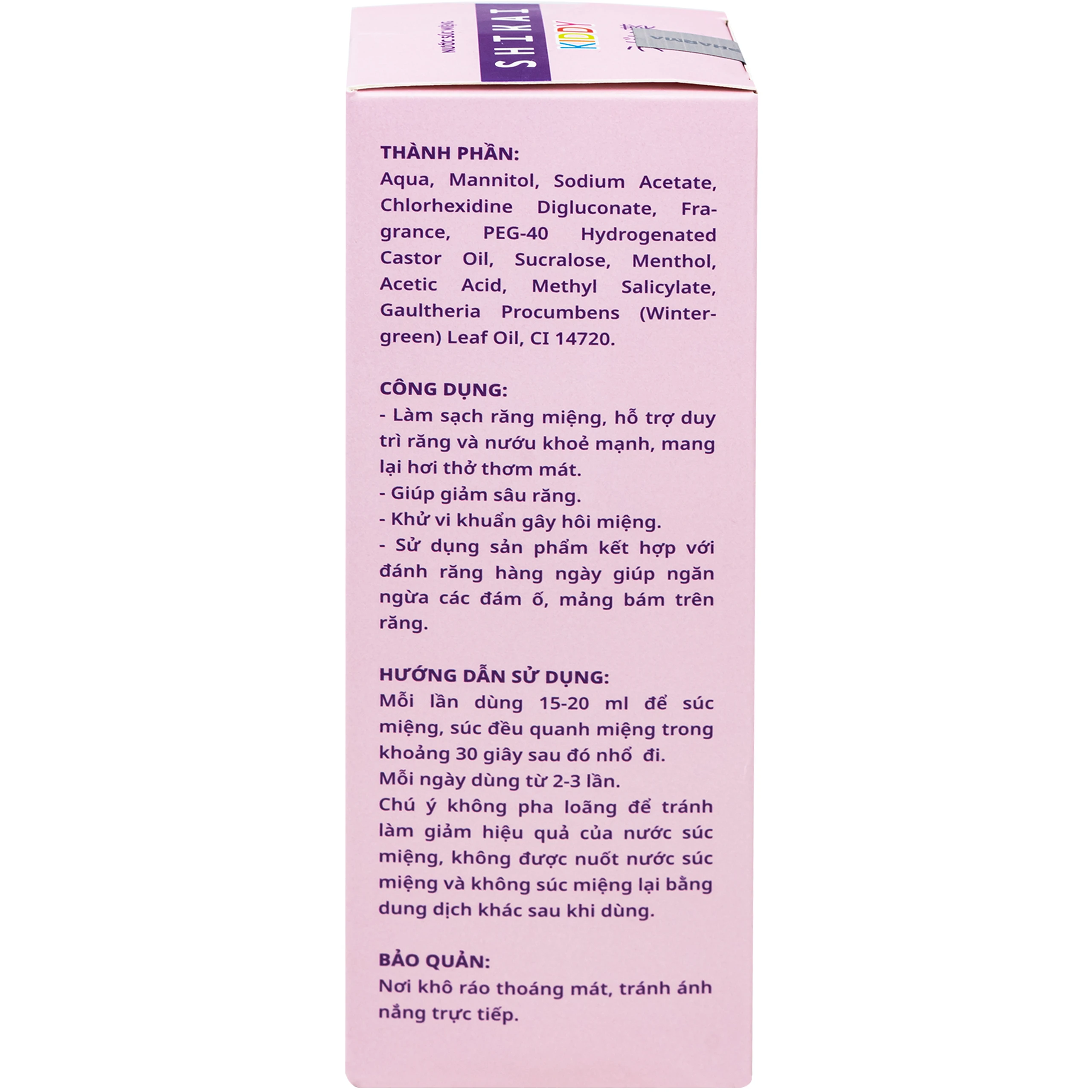 Nước Súc Miệng Trẻ Em Shikai Kiddy Tokyo Pharma - Phòng Ngừa Vi Khuẩn,Hỗ Trợ Điều Trị Viêm Nướu, Giảm Sâu Răng (250ml) 4