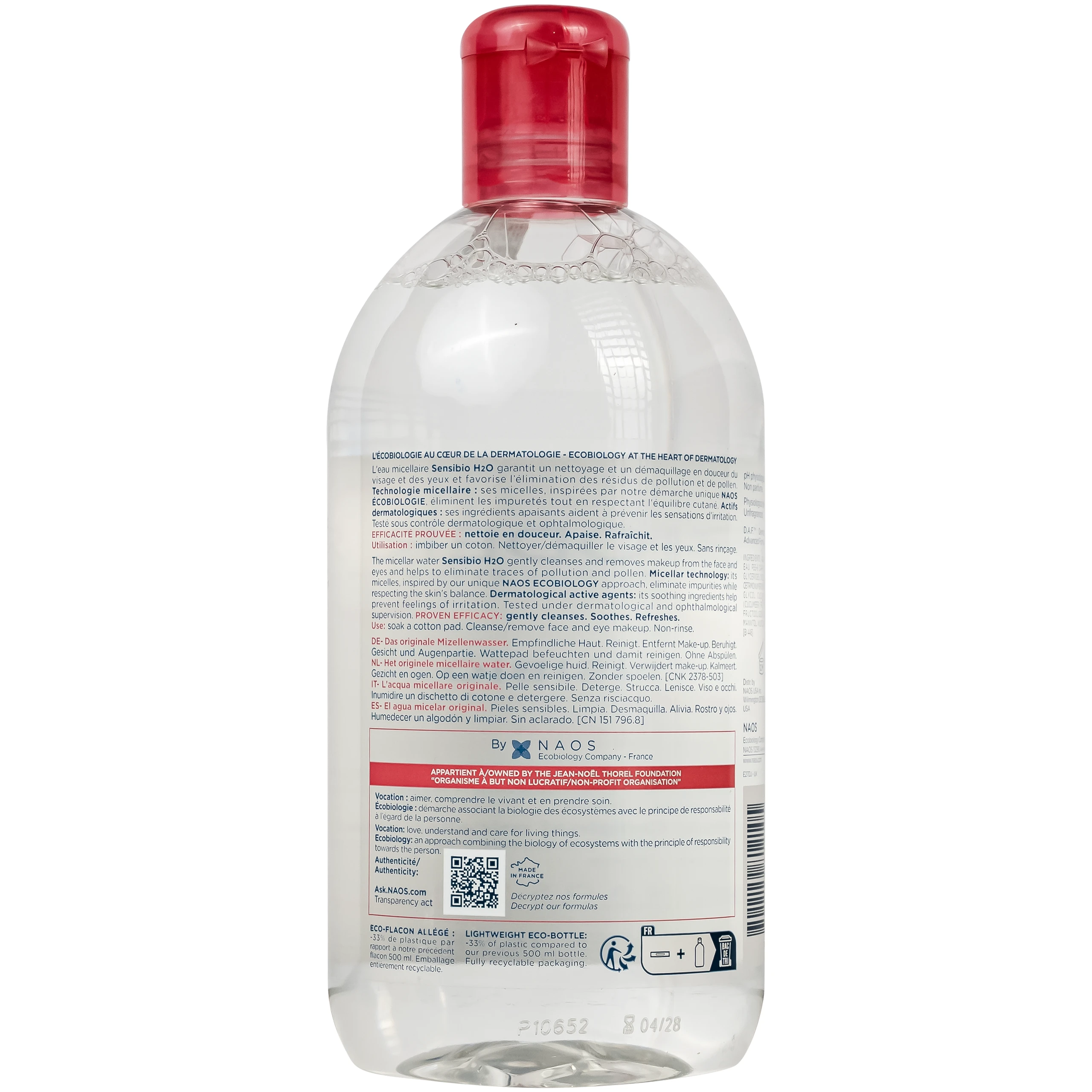 Nước tẩy trang cho da nhạy cảm Bioderma Sensibio H2O 500ml 7