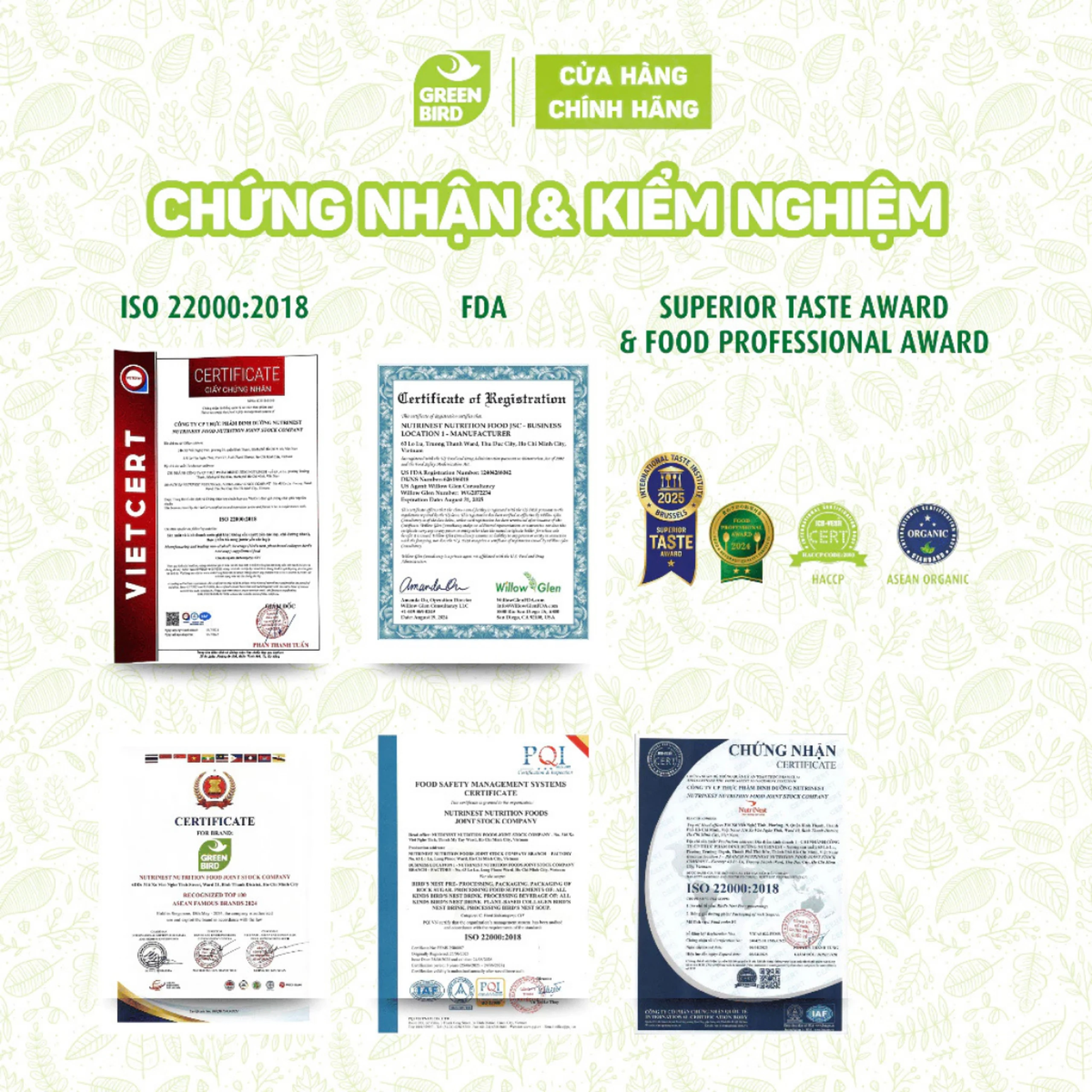 Nước Uống Bổ Dưỡng Yến Sào Collagen Greenbird (6 chai x 185ml)