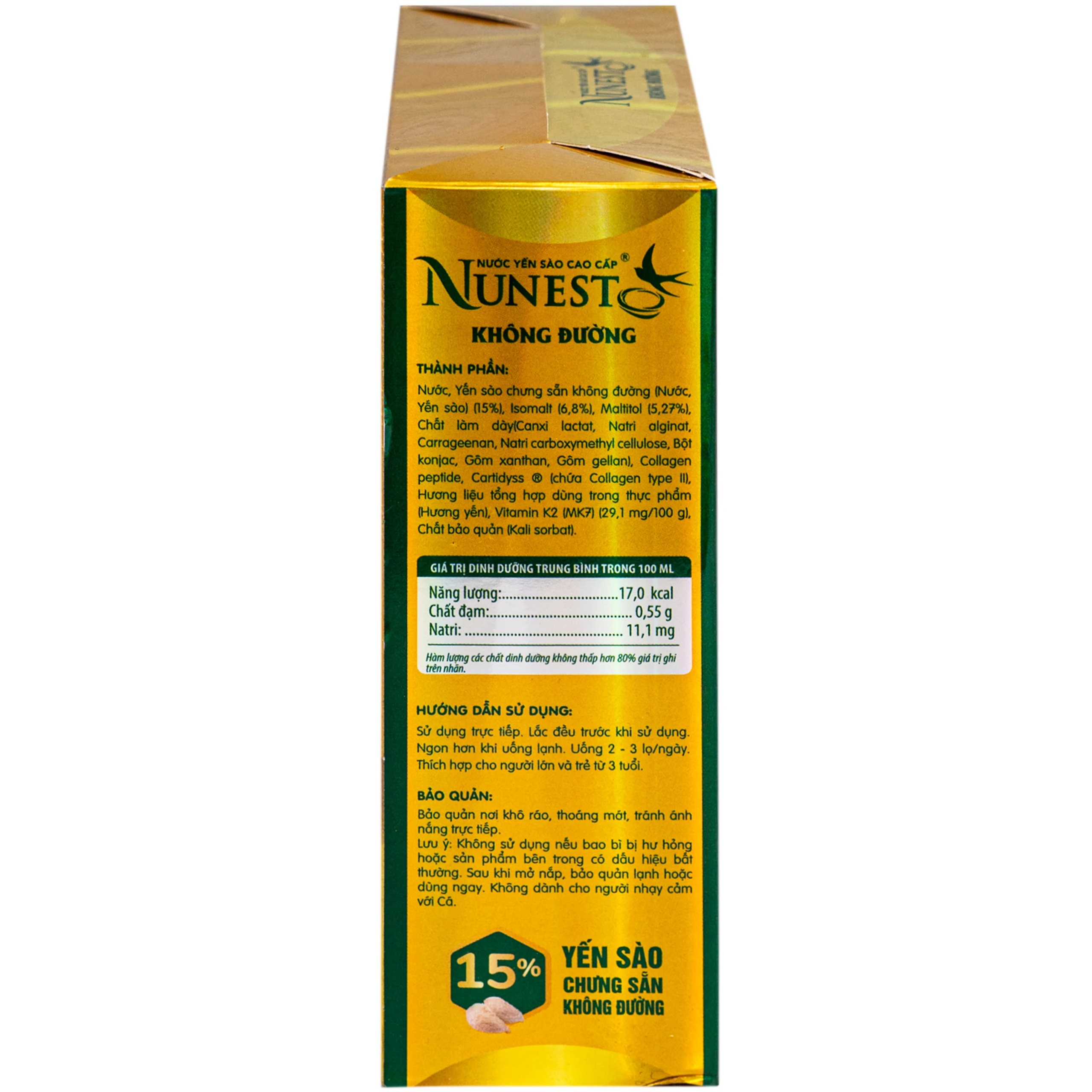 Nước Yến Cao Cấp Nunest Không Đường (6 hũ x 70ml) 5