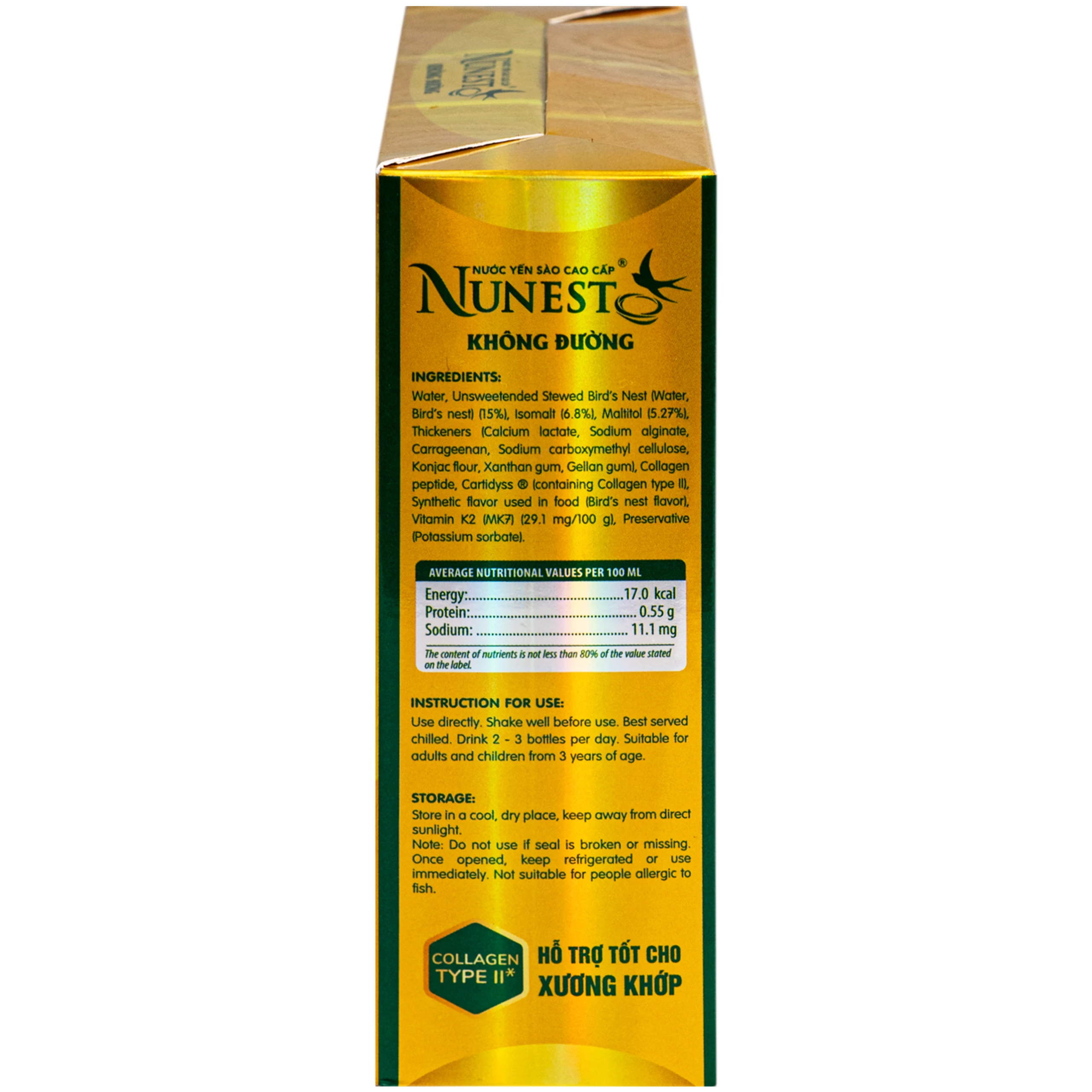 Nước Yến Cao Cấp Nunest Không Đường (6 hũ x 70ml) 6