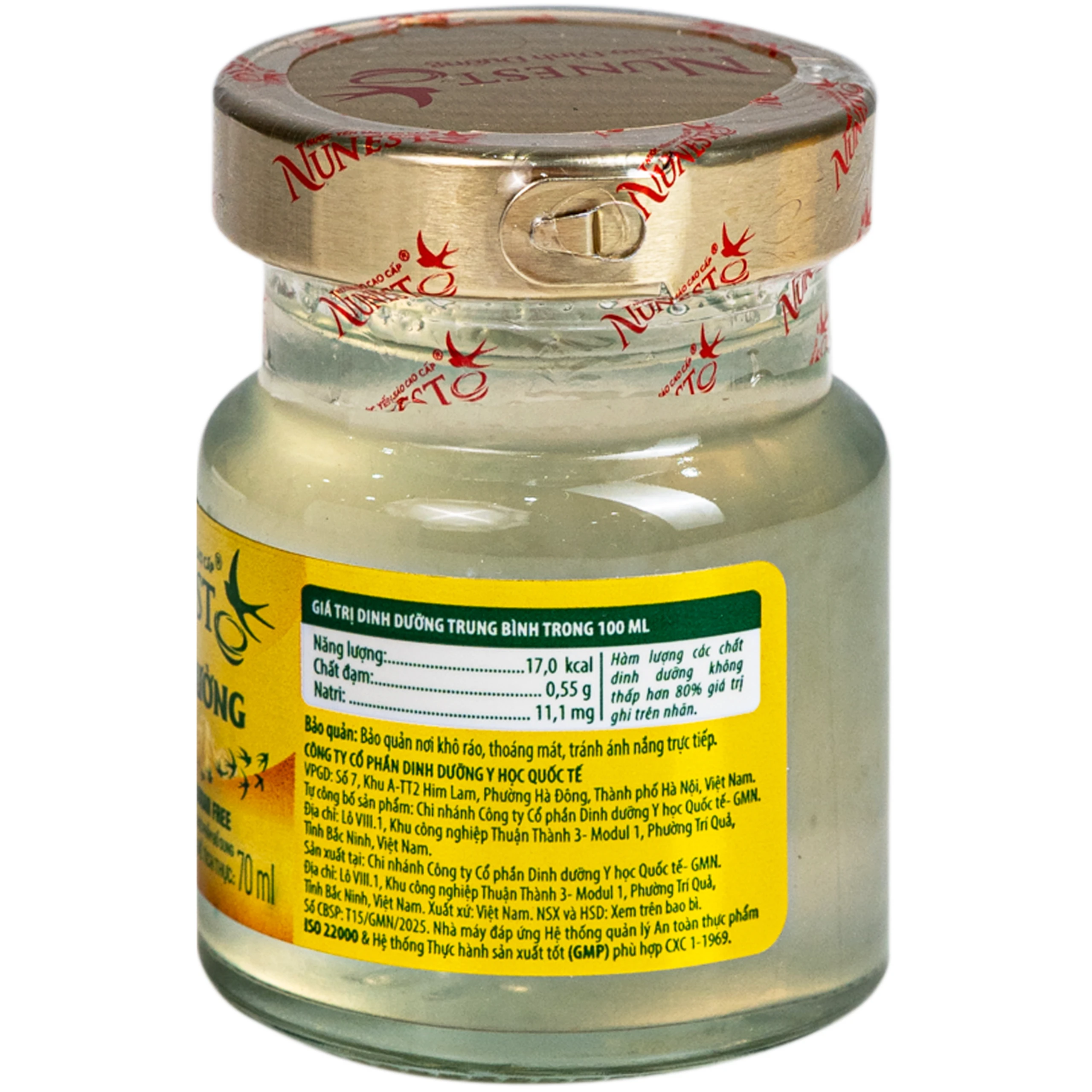 Nước Yến Cao Cấp Nunest Không Đường (6 hũ x 70ml) 7