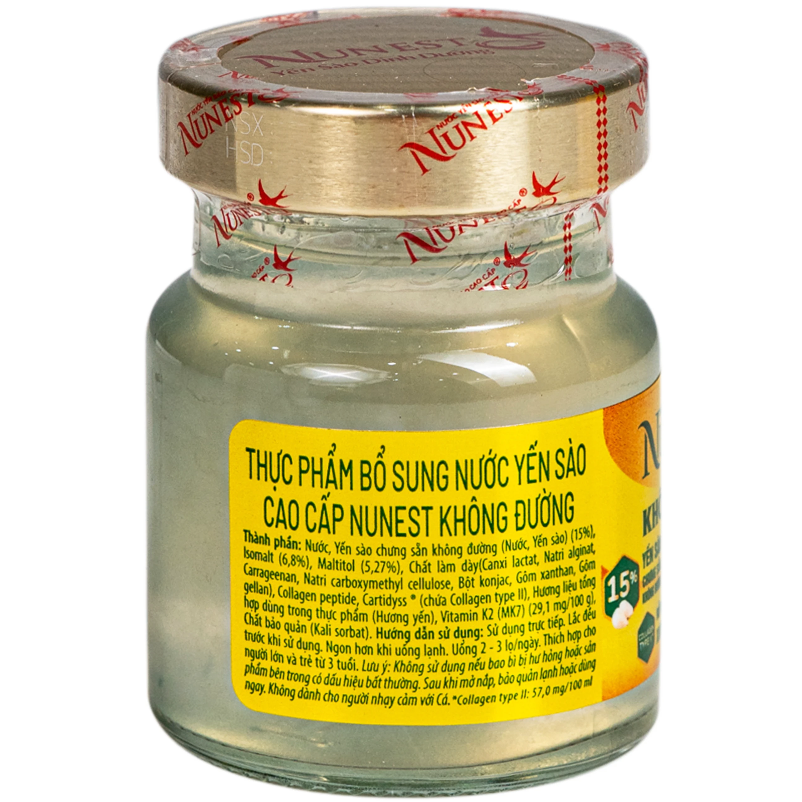 Nước Yến Cao Cấp Nunest Không Đường (6 hũ x 70ml) 8